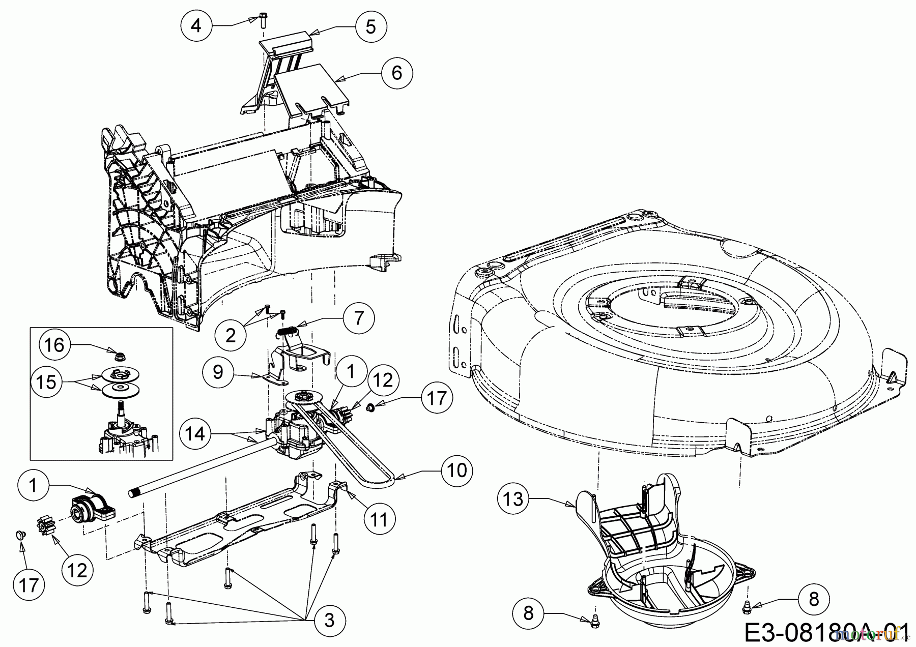  Wolf-Garten Petrol mower self propelled Expert 460 A 12A-TUKC650  (2015) Gearbox, Belt