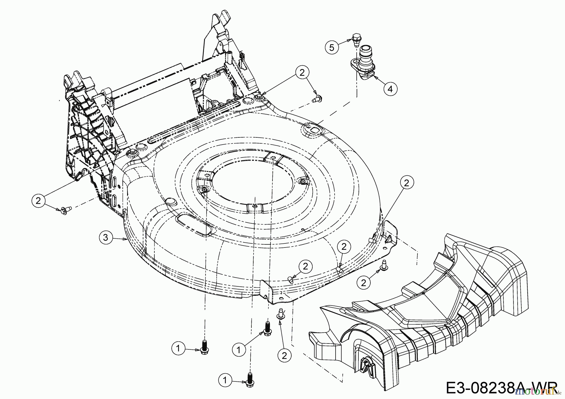  Wolf-Garten Petrol mower self propelled Expert 530 A 12C-PUKC650 (2020) Deck housing, Washer nozzle