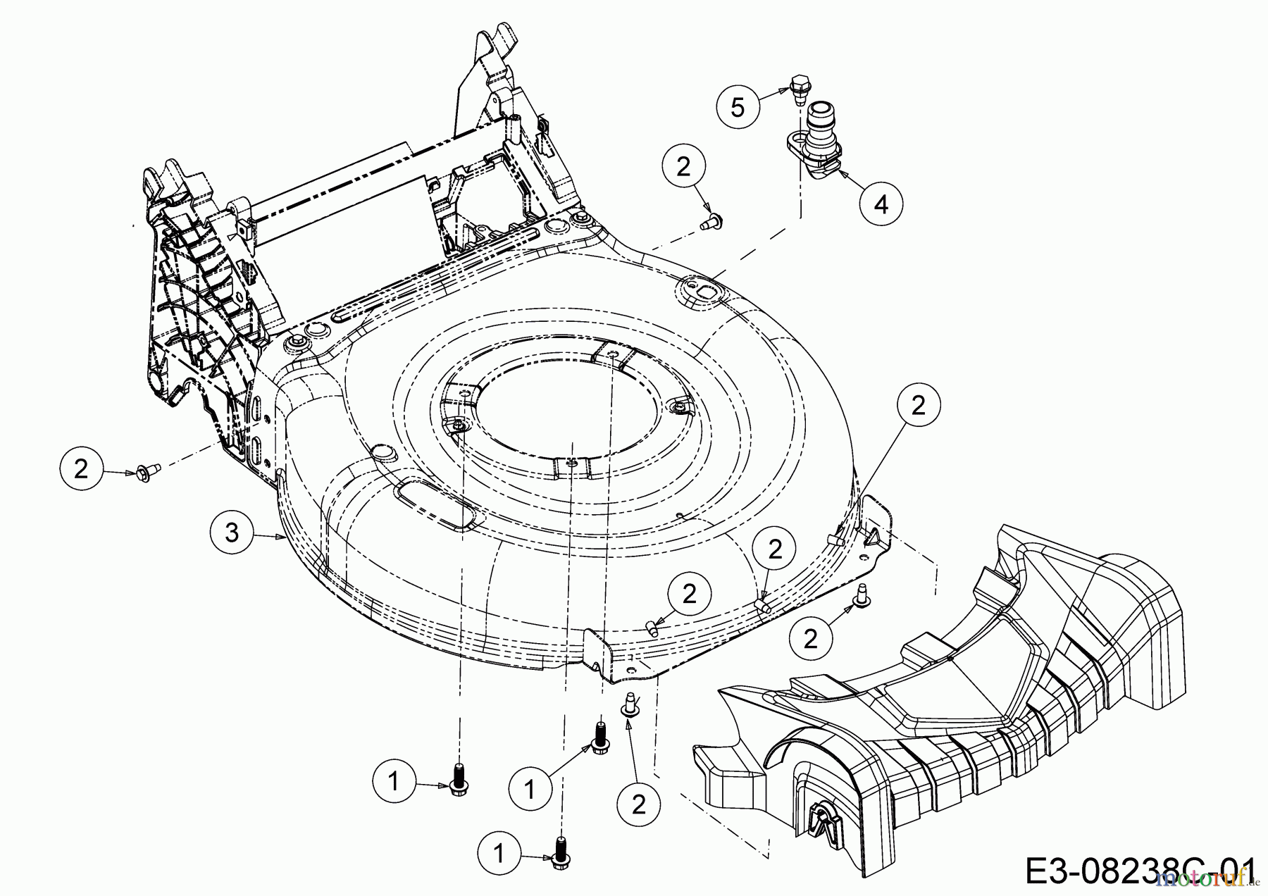  Wolf-Garten Petrol mower self propelled Expert 530 A 12C-PUKC650  (2018) Deck housing, Washer nozzle