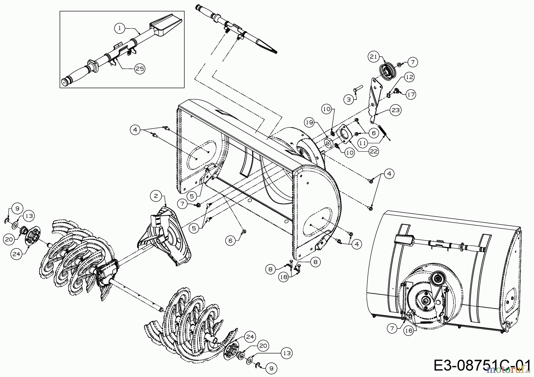  Wolf-Garten Snow throwers SF 66 E 31AY54T3650  (2019) Chute clean-out tool, Impeller