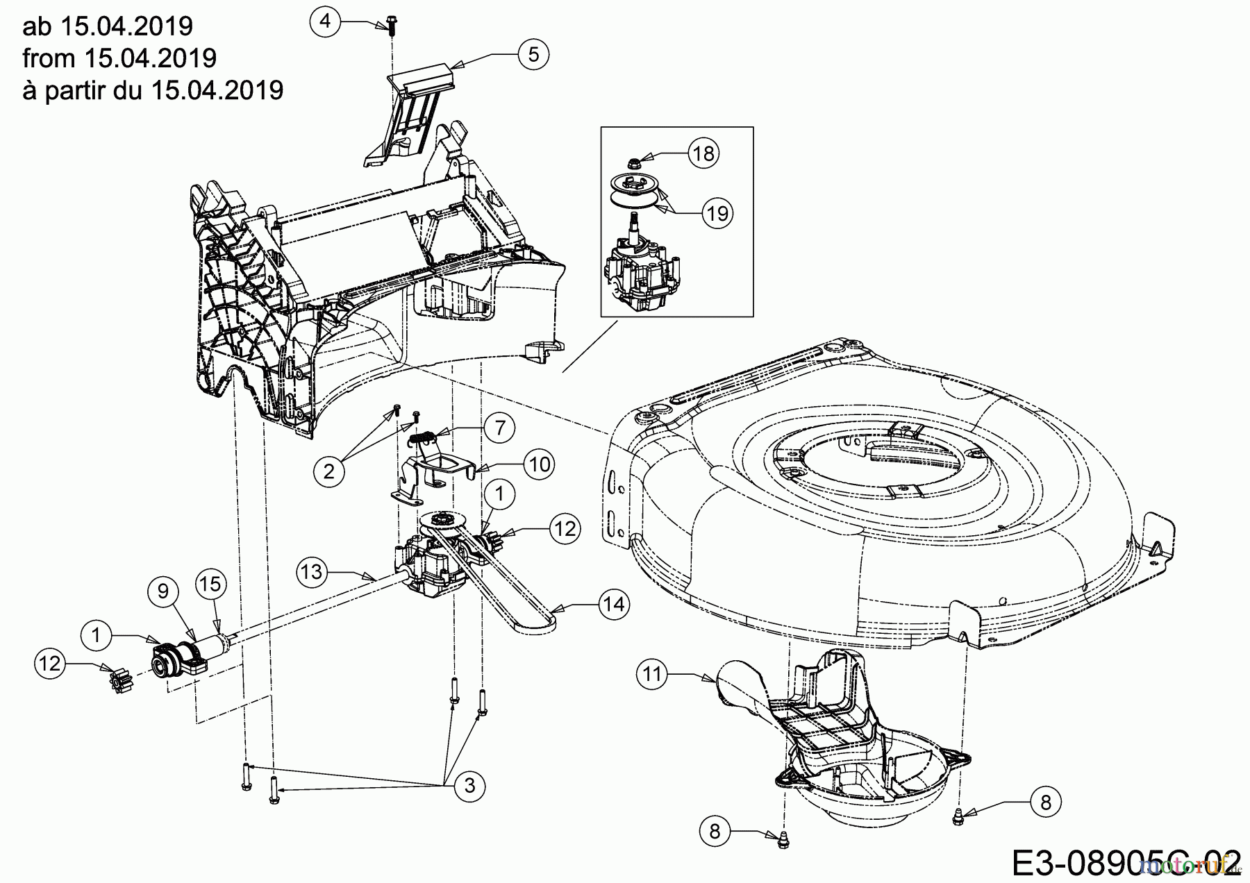  Wolf-Garten Petrol mower self propelled A 530 ASPHWIS 12BYPV7E650 (2019) Gearbox, Belt from 15.04.2019