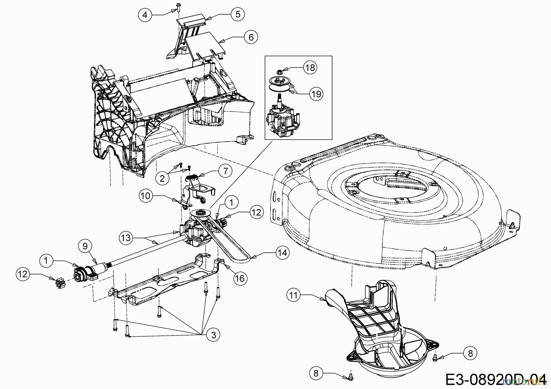  Wolf-Garten Petrol mower self propelled A 460 ASPHWIS 12AYTVB9650  (2019) Gearbox, Belt from 08.05.2019 to 31.07.2019