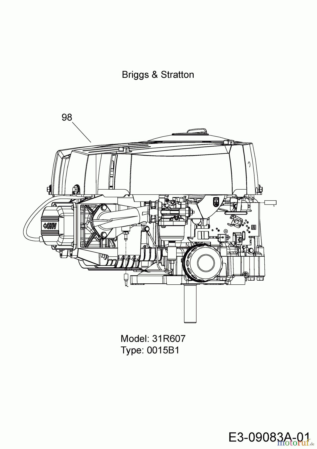  Wolf-Garten Lawn tractors 92.165 H 13HN71WE650  (2020) Engine Briggs & Stratton