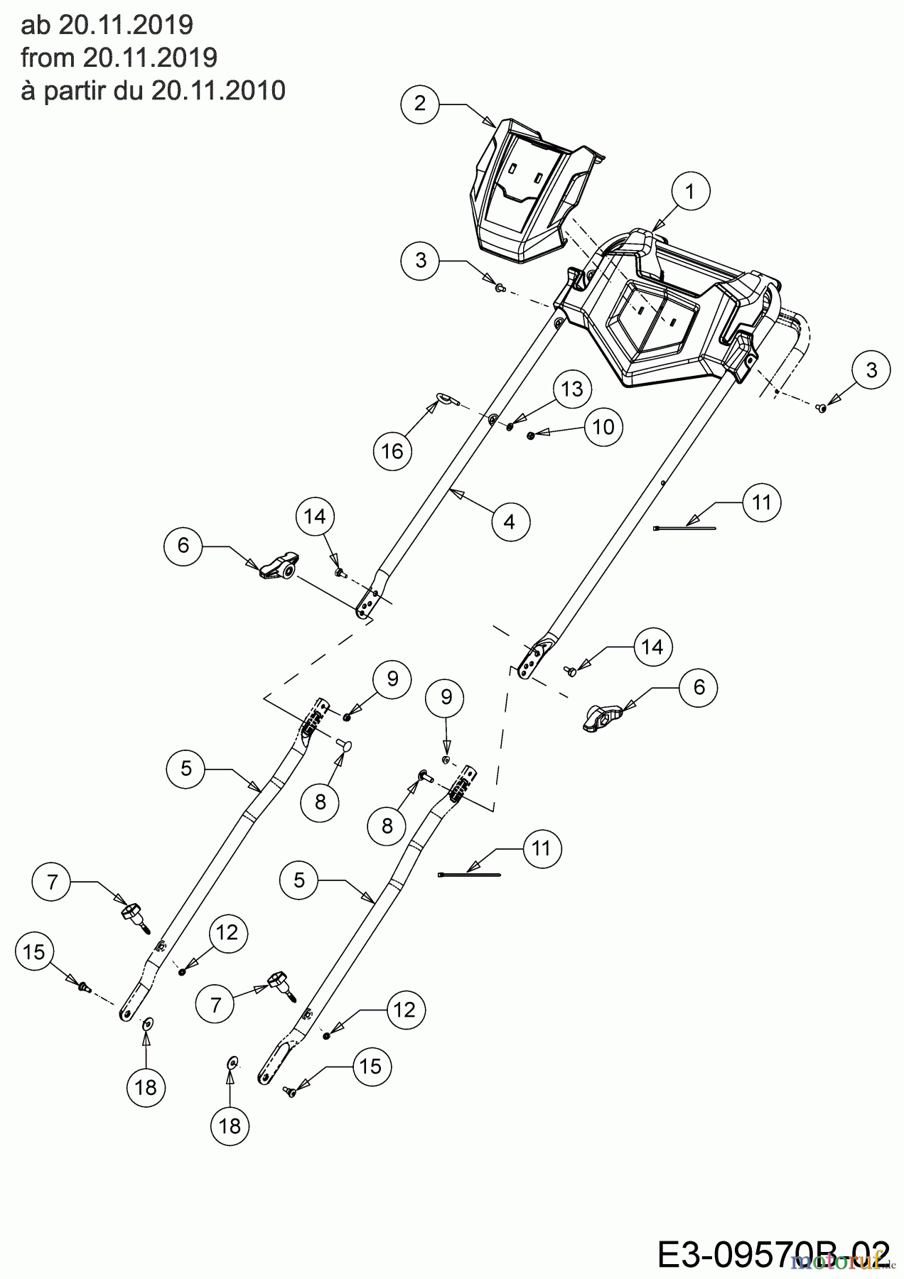  Wolf-Garten Petrol mower self propelled Expert 53 BA V HW 12ABPV5L650 (2020) Handle from 20.11.2019