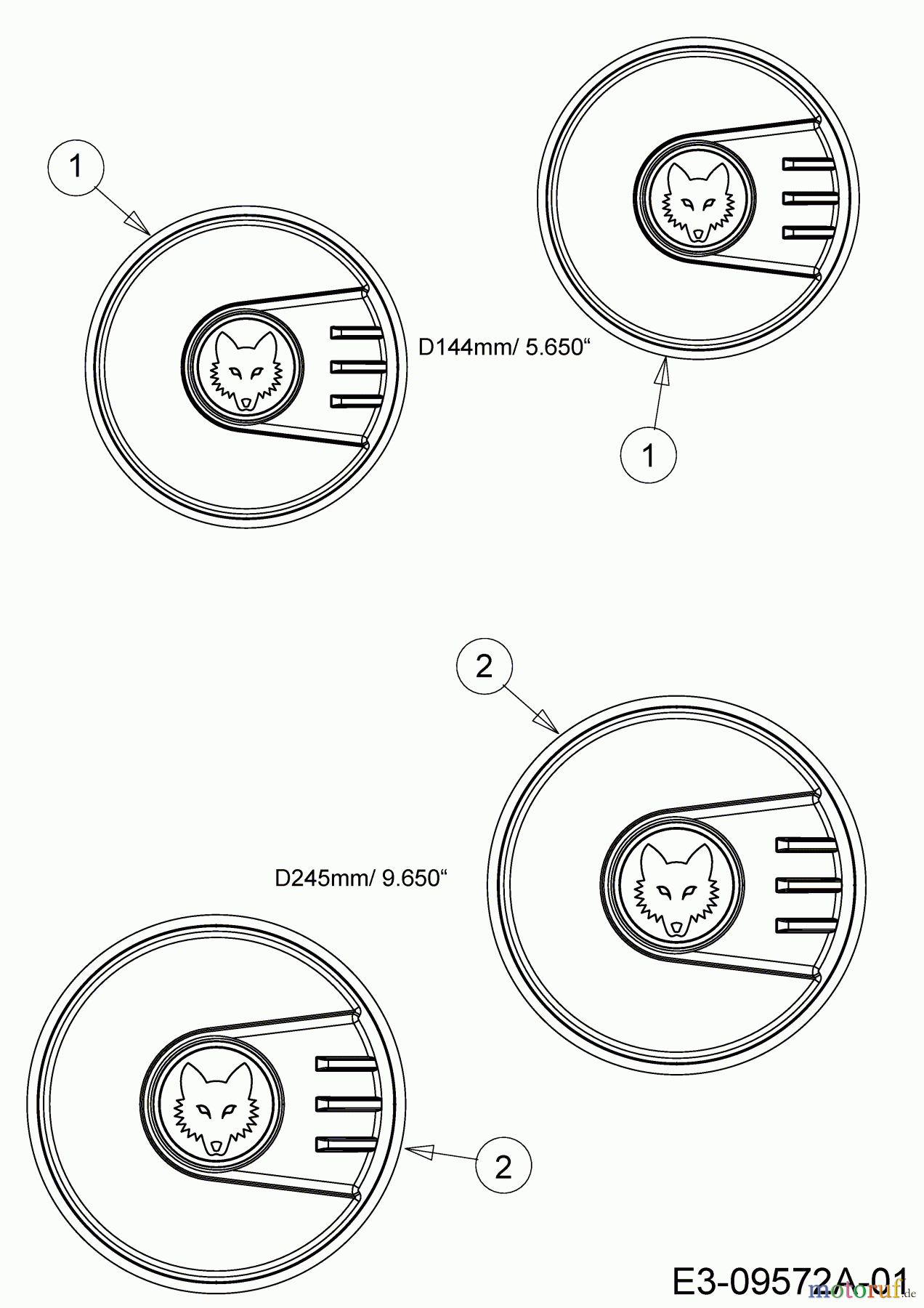  Wolf-Garten Petrol mower self propelled Expert 46 BA V HW 12ABTV5E650  (2017) Hub caps