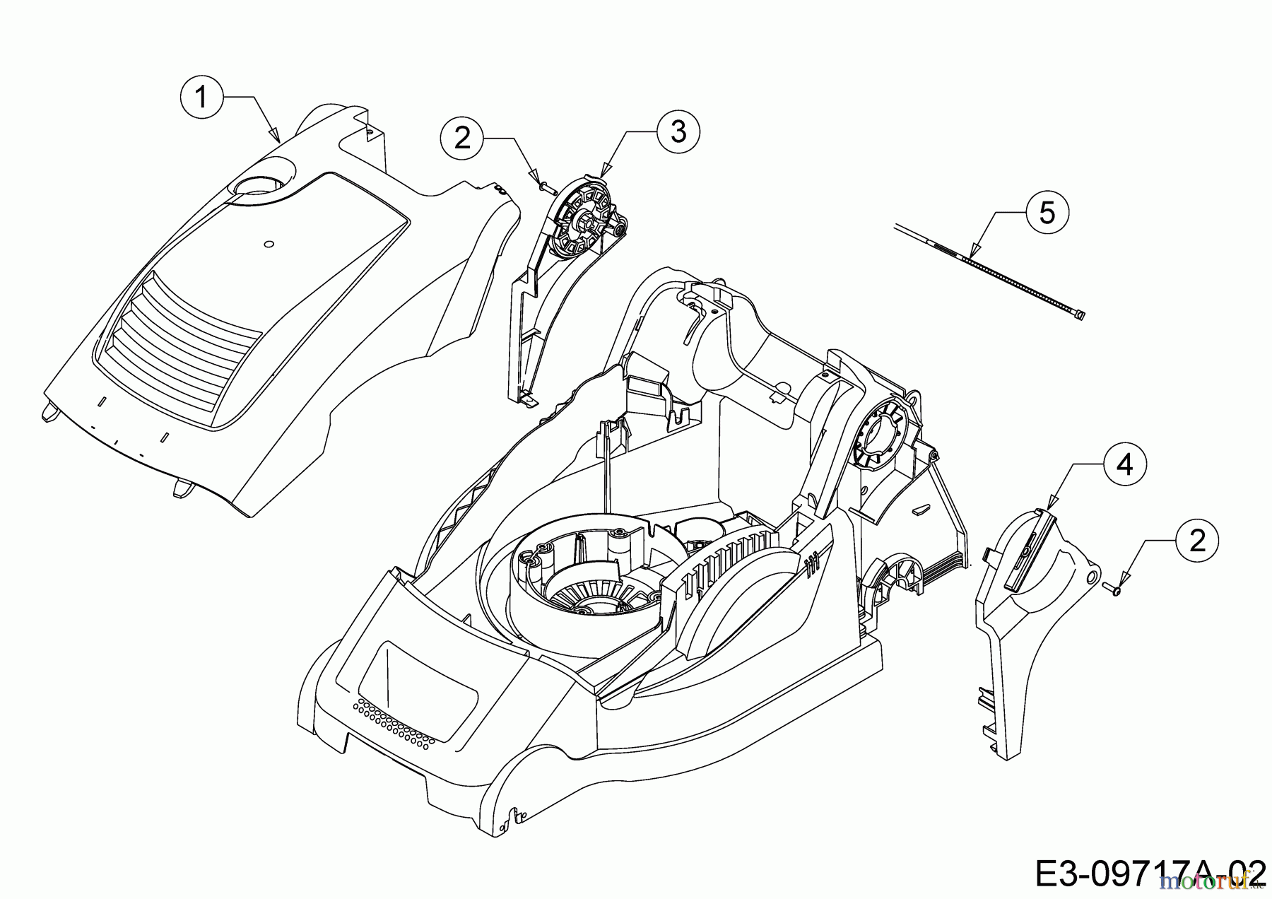  Wolf-Garten Electric mower self propelled Expert 40 EA 18DRH1K-C50  (2017) Cover sideways, Motor hood