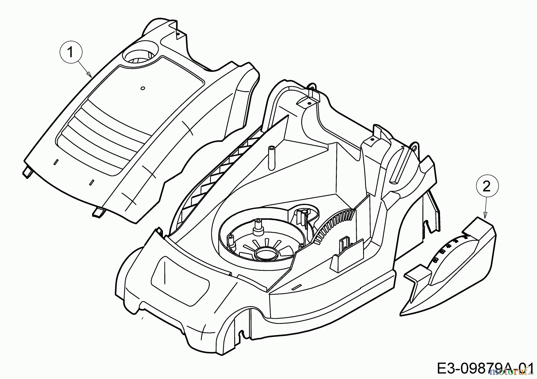  Wolf-Garten Electric mower Expert 34 E 18CWF1S-C50  (2015) Cover sideways, Motor hood