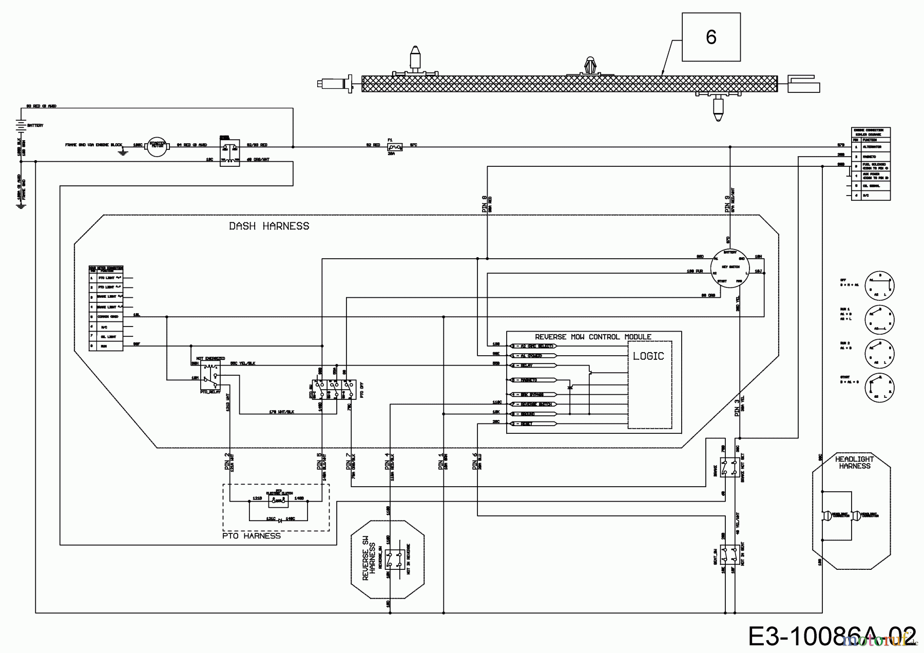  Wolf-Garten Lawn tractors 106.220 H 13BAA1VR650  (2018) Wiring diagram electric clutch