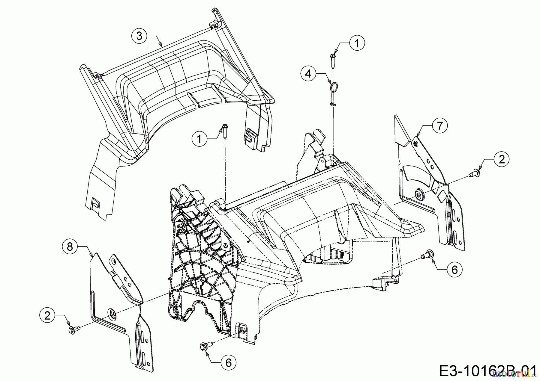  Wolf-Garten Petrol mower self propelled A 420 AVHW 12AQLV5B650 (2019) Rear baffle, Handle bracket