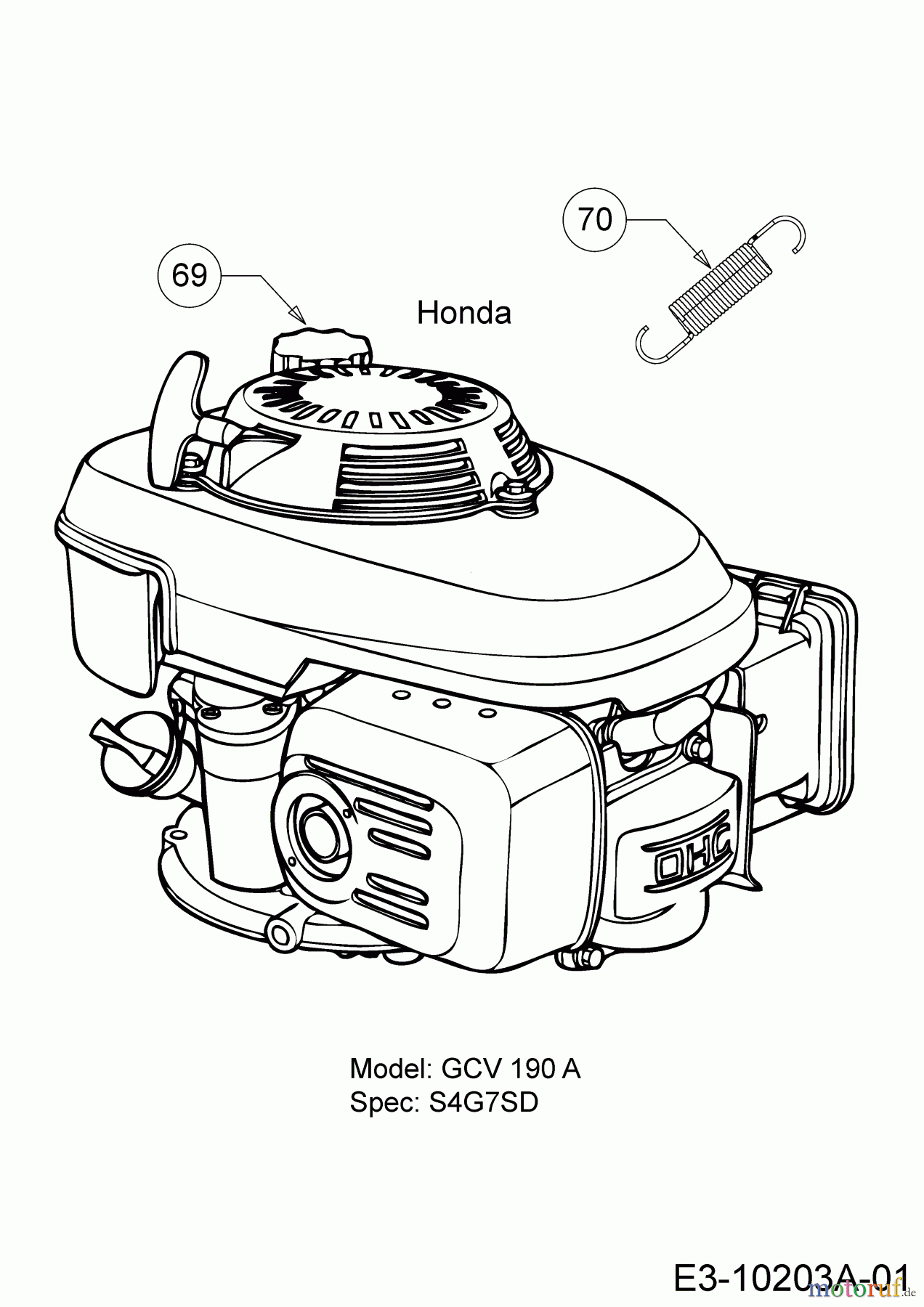  Wolf-Garten Petrol mower self propelled A 530 AVHWH 12AQPVEQ650  (2019) Engine Honda, Extension spring