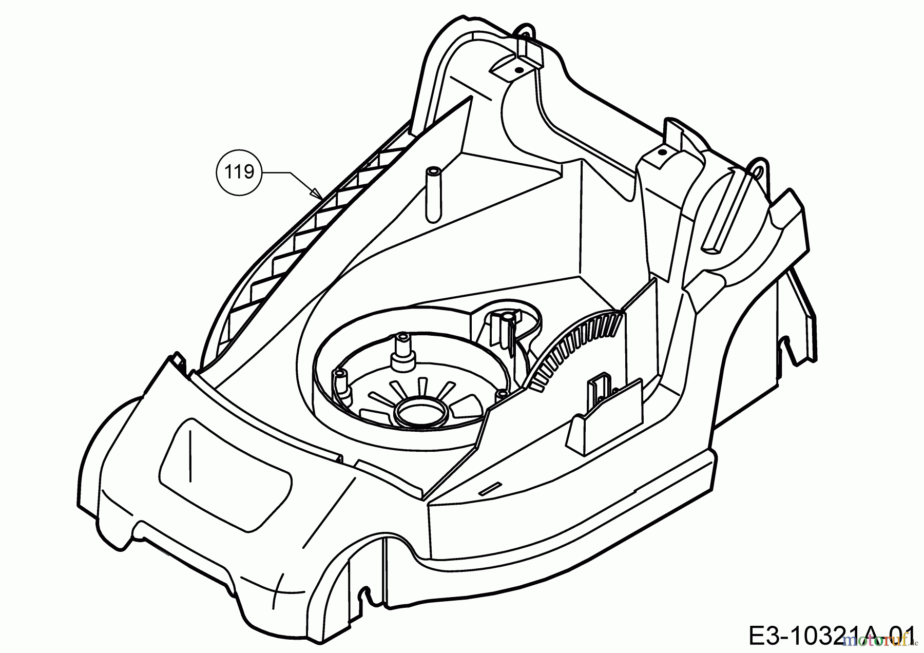  Wolf-Garten Electric mower Blue Power 37 E 18AWG1Y1650  (2019) Deck housing