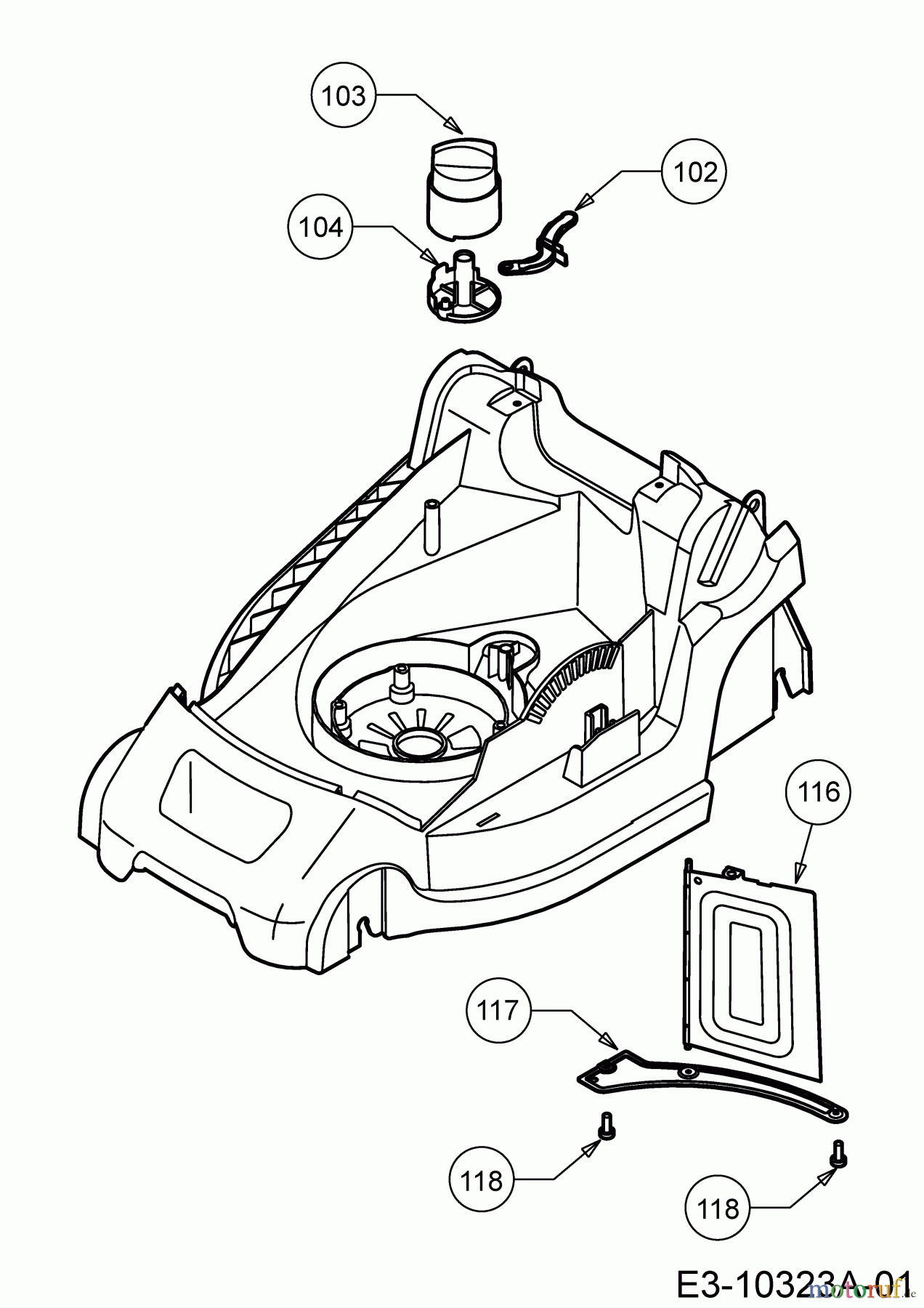  Wolf-Garten Electric mower Expert 37 E 18BWG1H-C50  (2013) Mulching flap