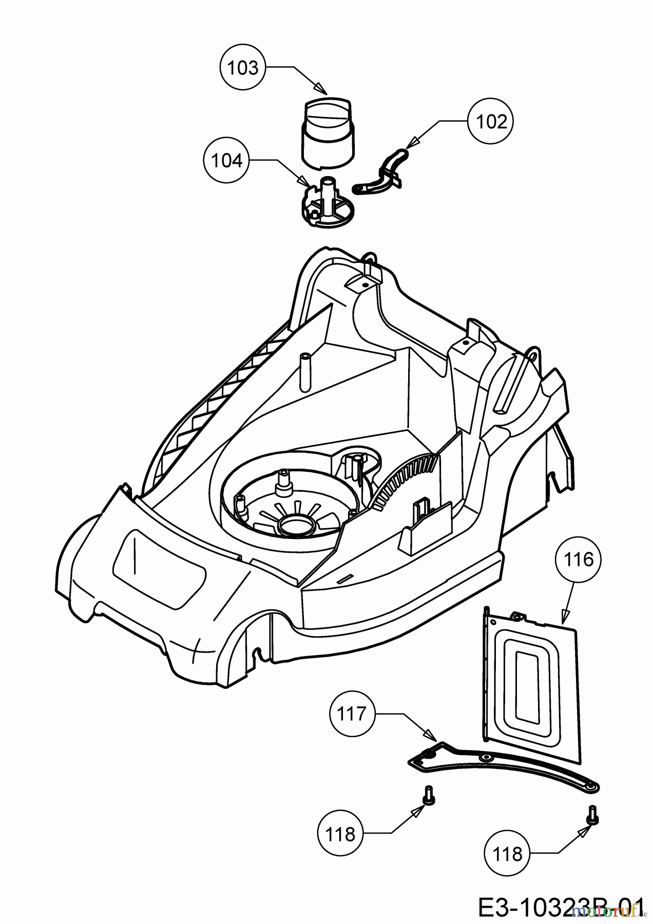  Wolf-Garten Electric mower Expert 37 E 18CWG1H-C50  (2017) Mulching flap