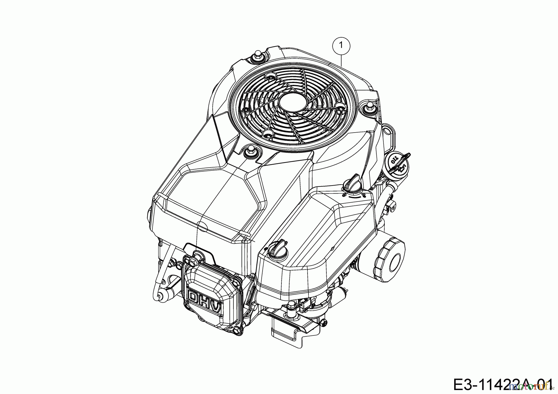  Wolf-Garten Lawn tractors 95.180 H 13CTA1VB650  (2020) Engine B&S