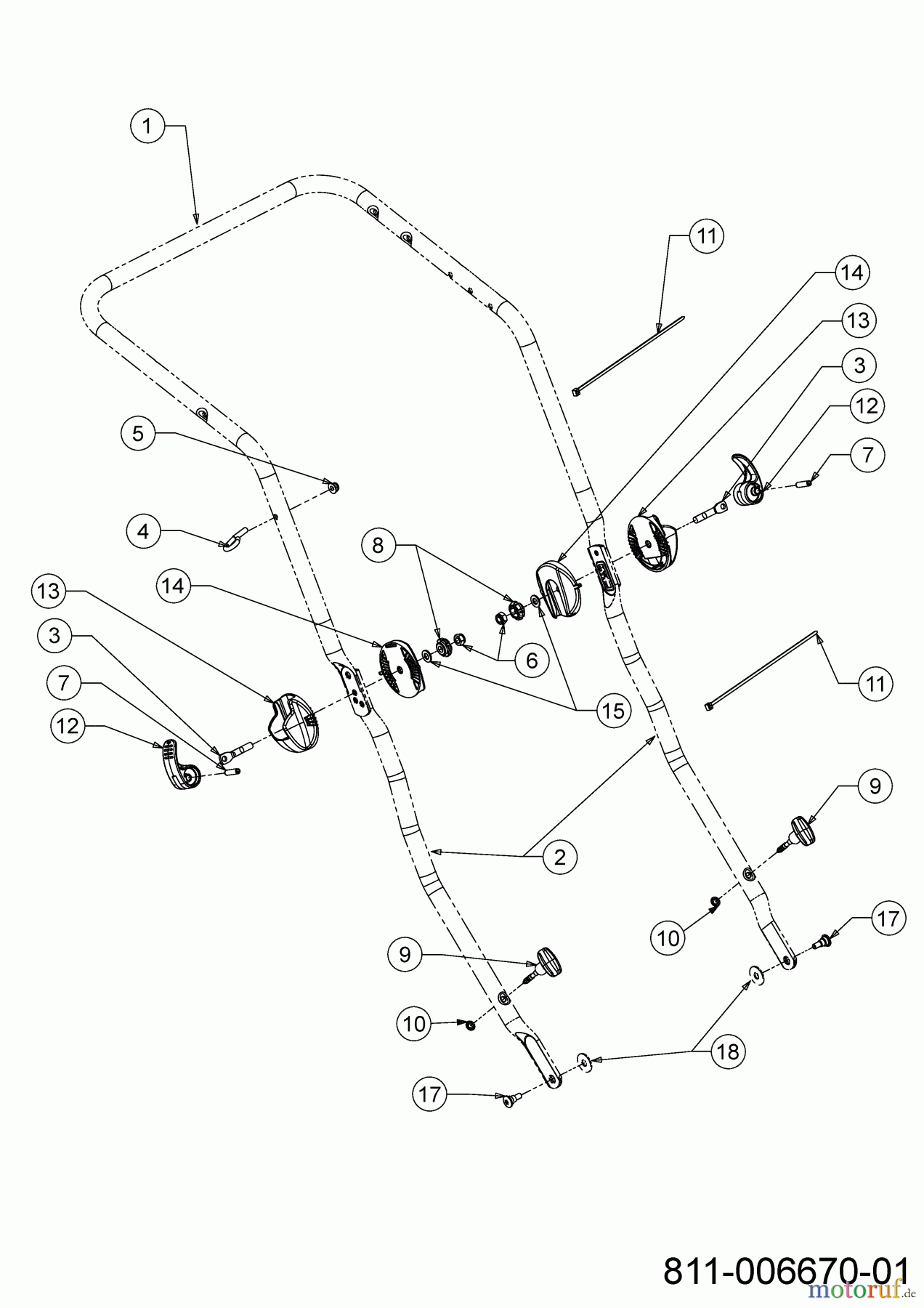  Wolf-Garten Petrol mower self propelled A 460 ASPHW 12DWTV5E650 (2022) Handle