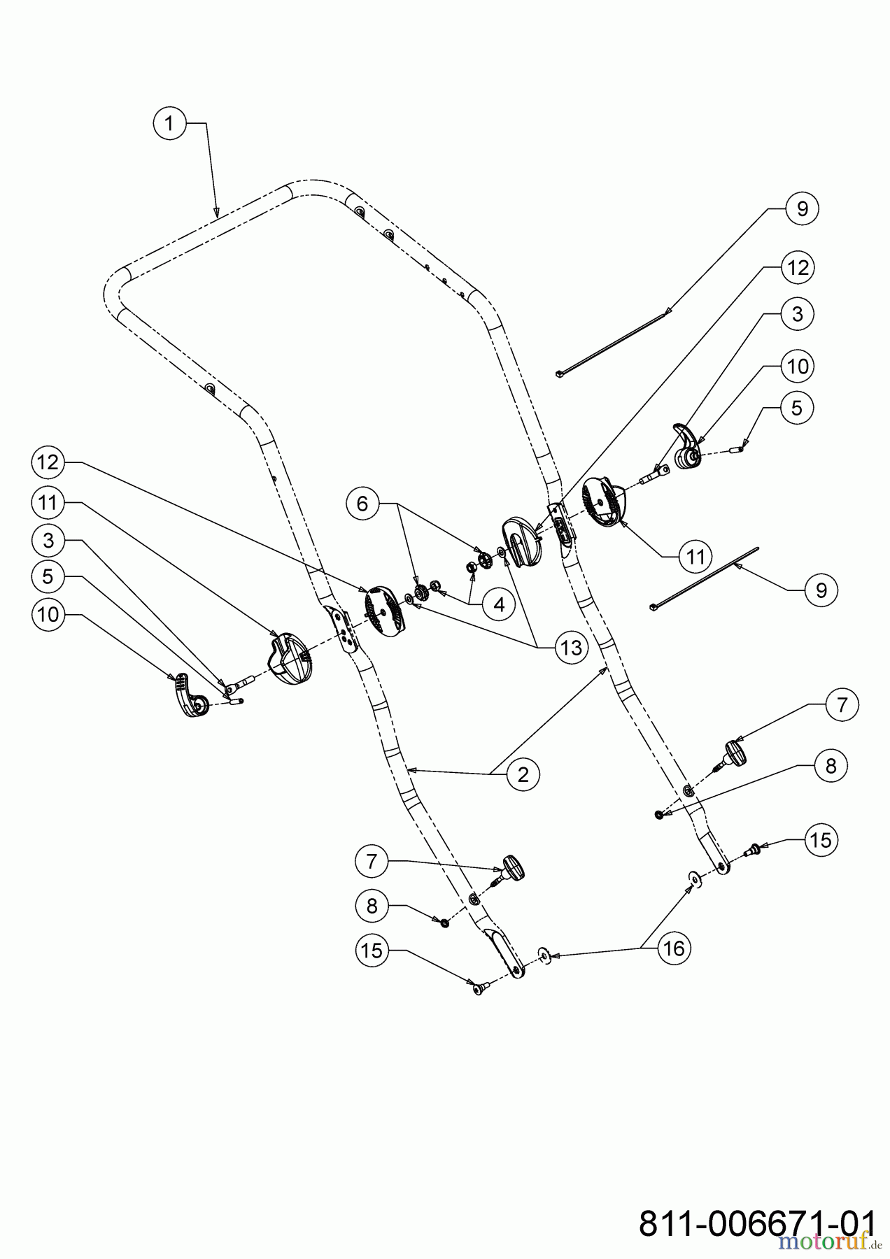  Wolf-Garten Petrol mower self propelled A 460 ASPHWIS 12DYTVB9650 (2022) Handle