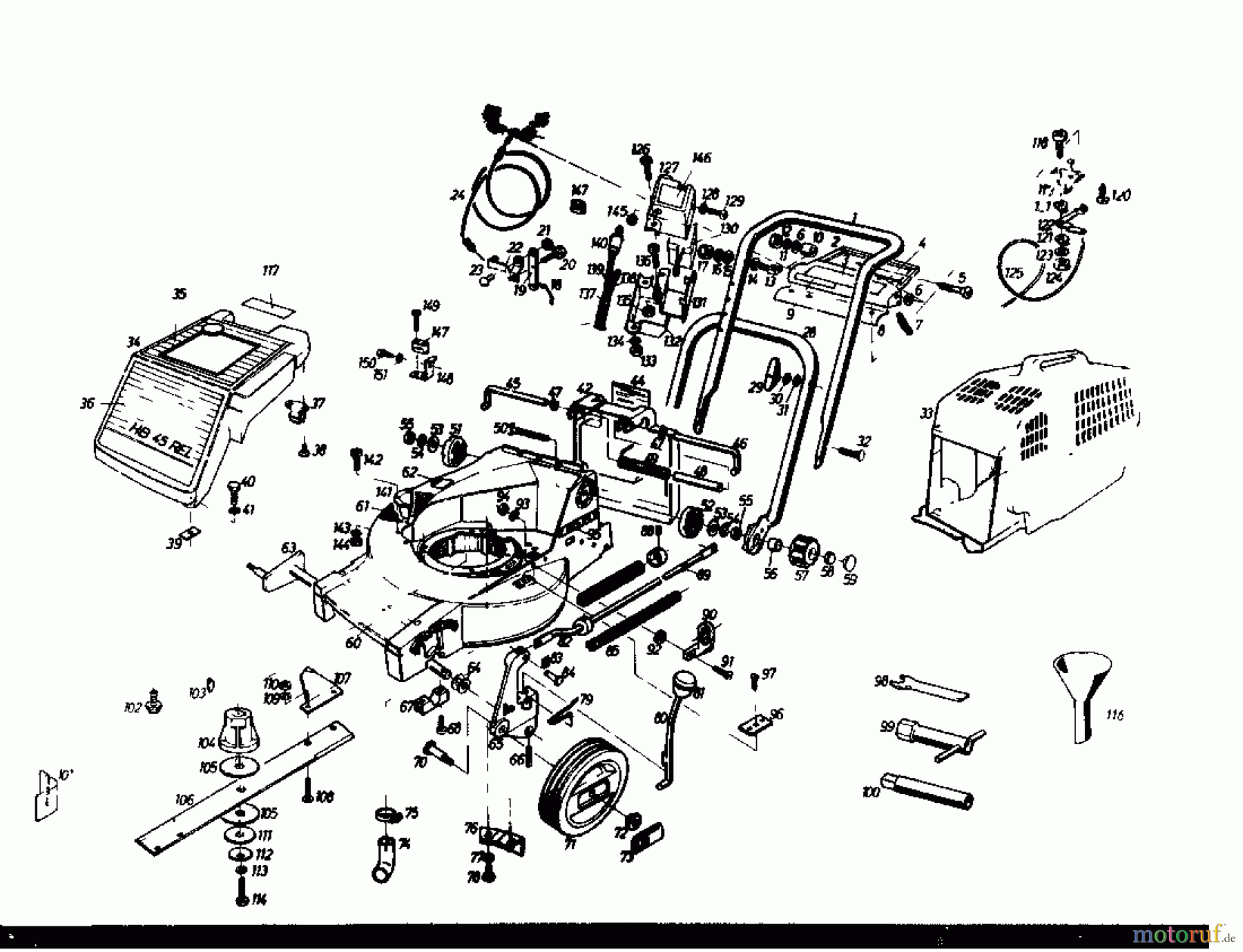  Gutbrod Petrol mower self propelled HB 45 REL 02885.01  (1985) Basic machine