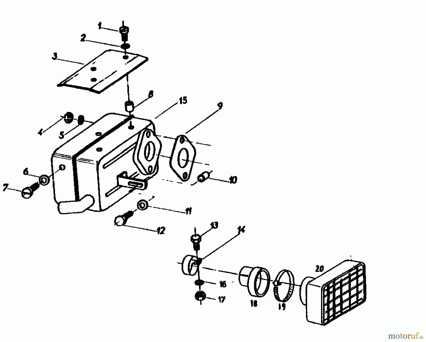  Gutbrod Cutter bar mower BM 100-2/G 07507.02  (1985) Muffler