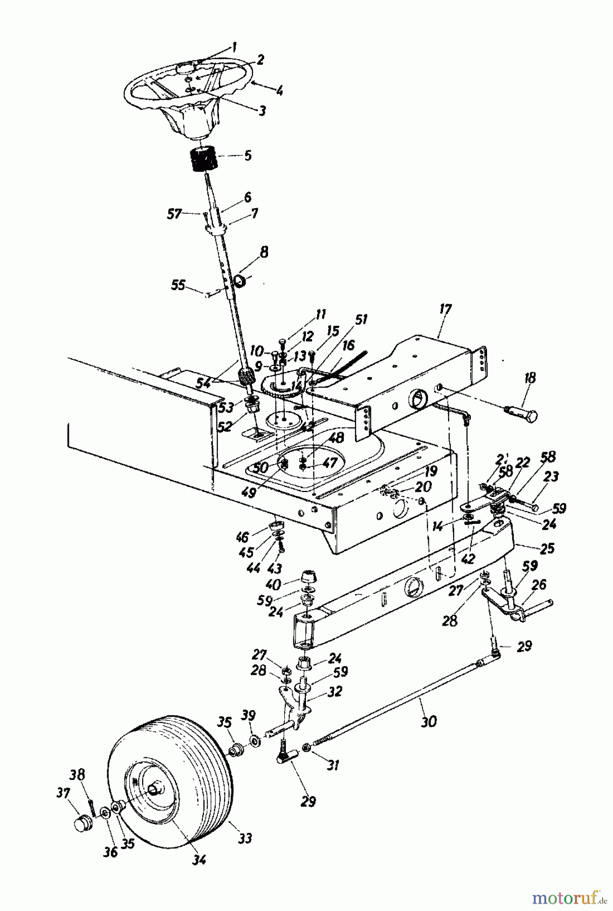  Columbia Lawn tractors 110/760 HA 135-6220  (1985) Front axle