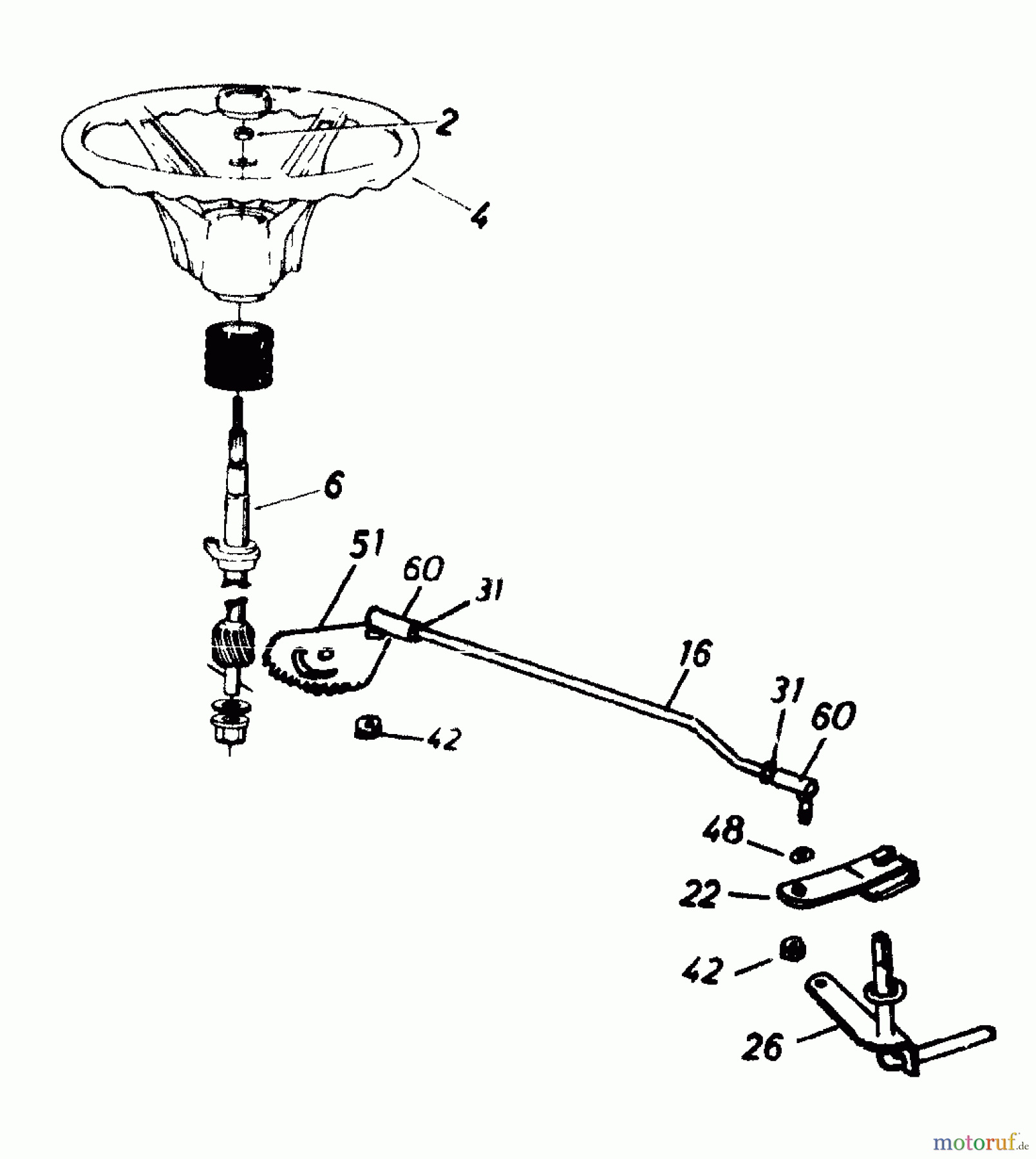  Super Lawn tractors Super 111 136-6981  (1986) Steering wheel, Steering column