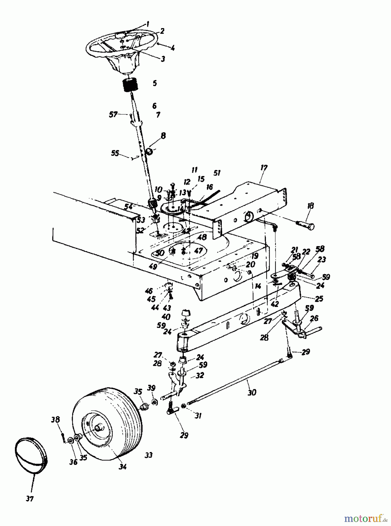  Super Lawn tractors Super 111 136-6981  (1986) Front axle