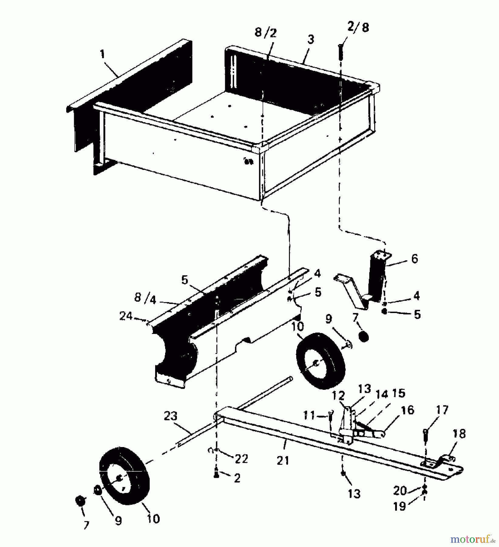  MTD Accessories Accessories garden and lawn tractors Utility cart 285 L 293-8929  (1987) Basic machine