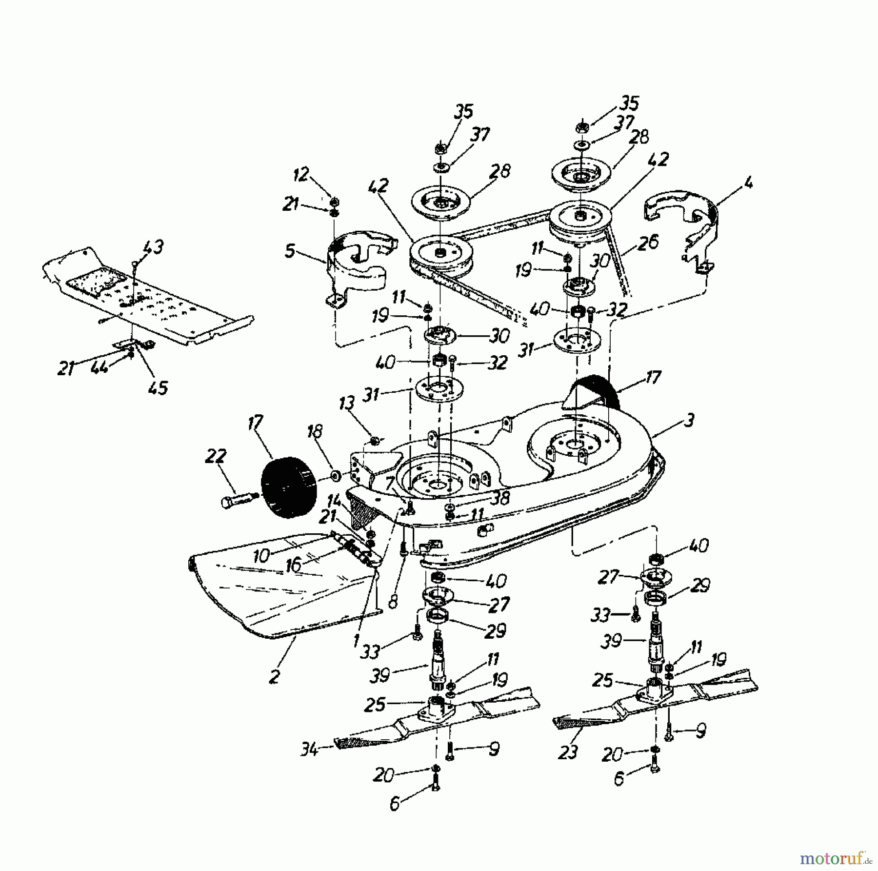  Super Lawn tractors Super 1196 137-6320  (1987) Mowing deck F (38