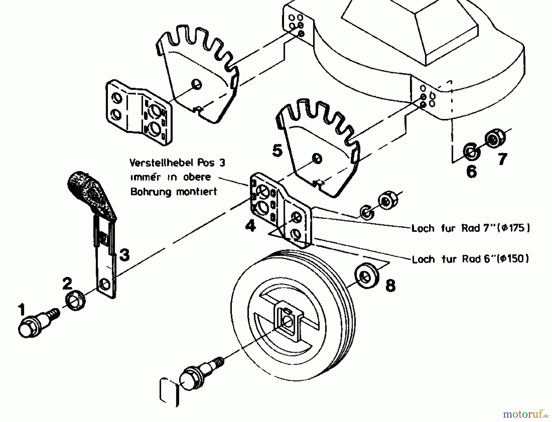  MTD Accessories Accessories lawn mowers Cutting hight adjustment SHVNS 02679.04  (1987) Cutting hight adjustment