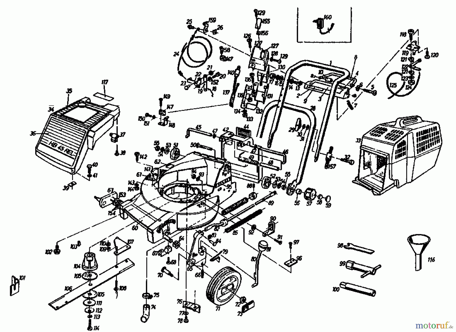  Gutbrod Petrol mower self propelled HB 45 REL 02885.02  (1987) Basic machine