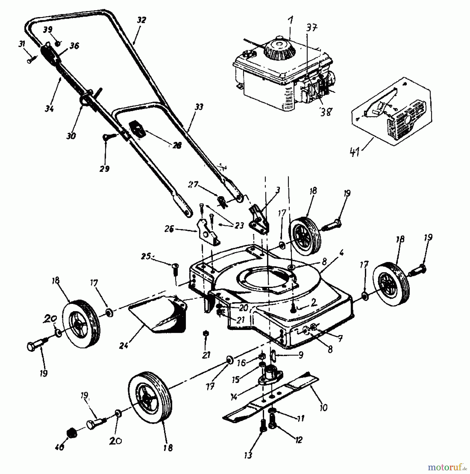  Columbia Petrol mower C 40 188-0160  (1988) Basic machine