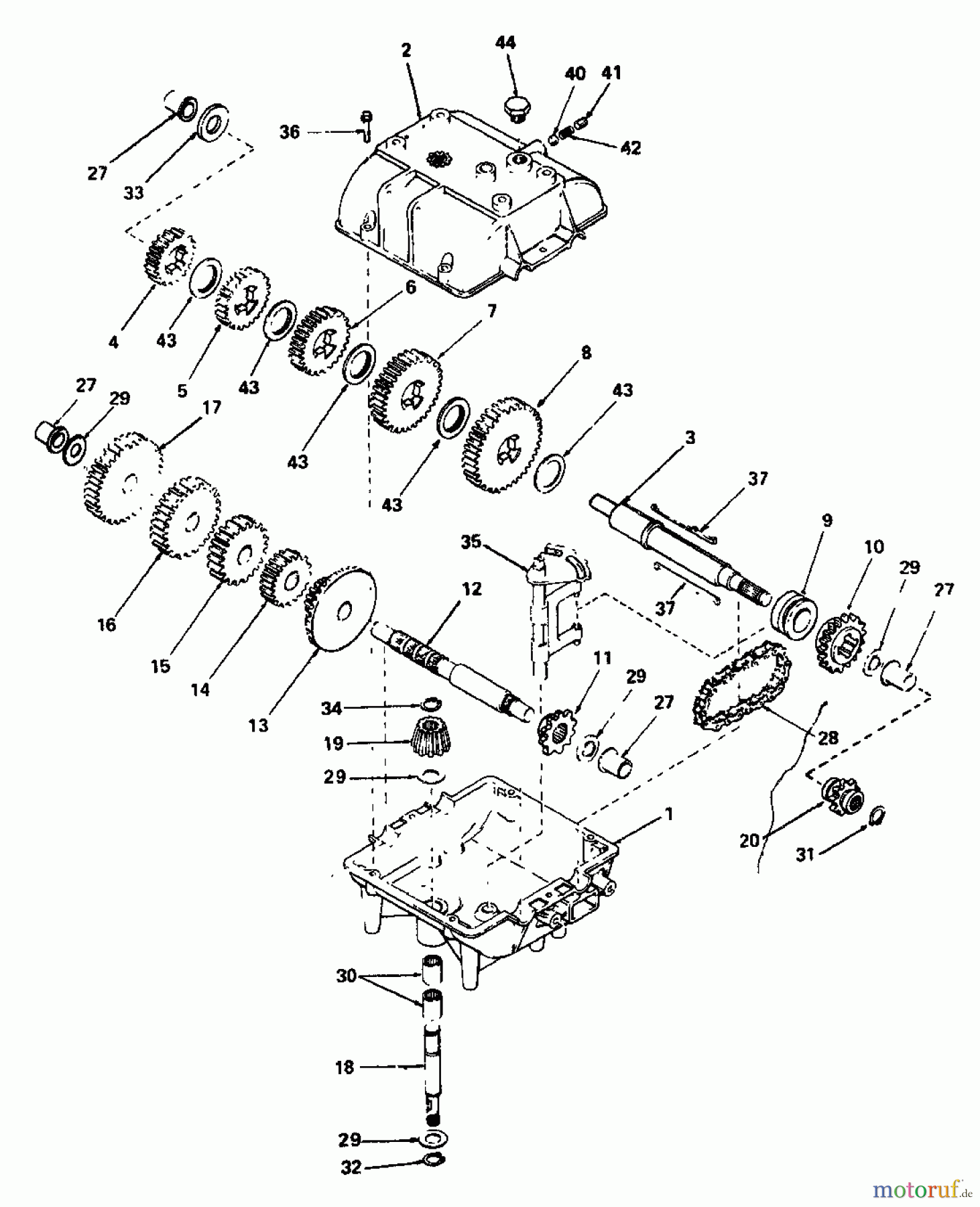  Columbia Lawn tractors RD 11/660 138-5240  (1988) Gearbox