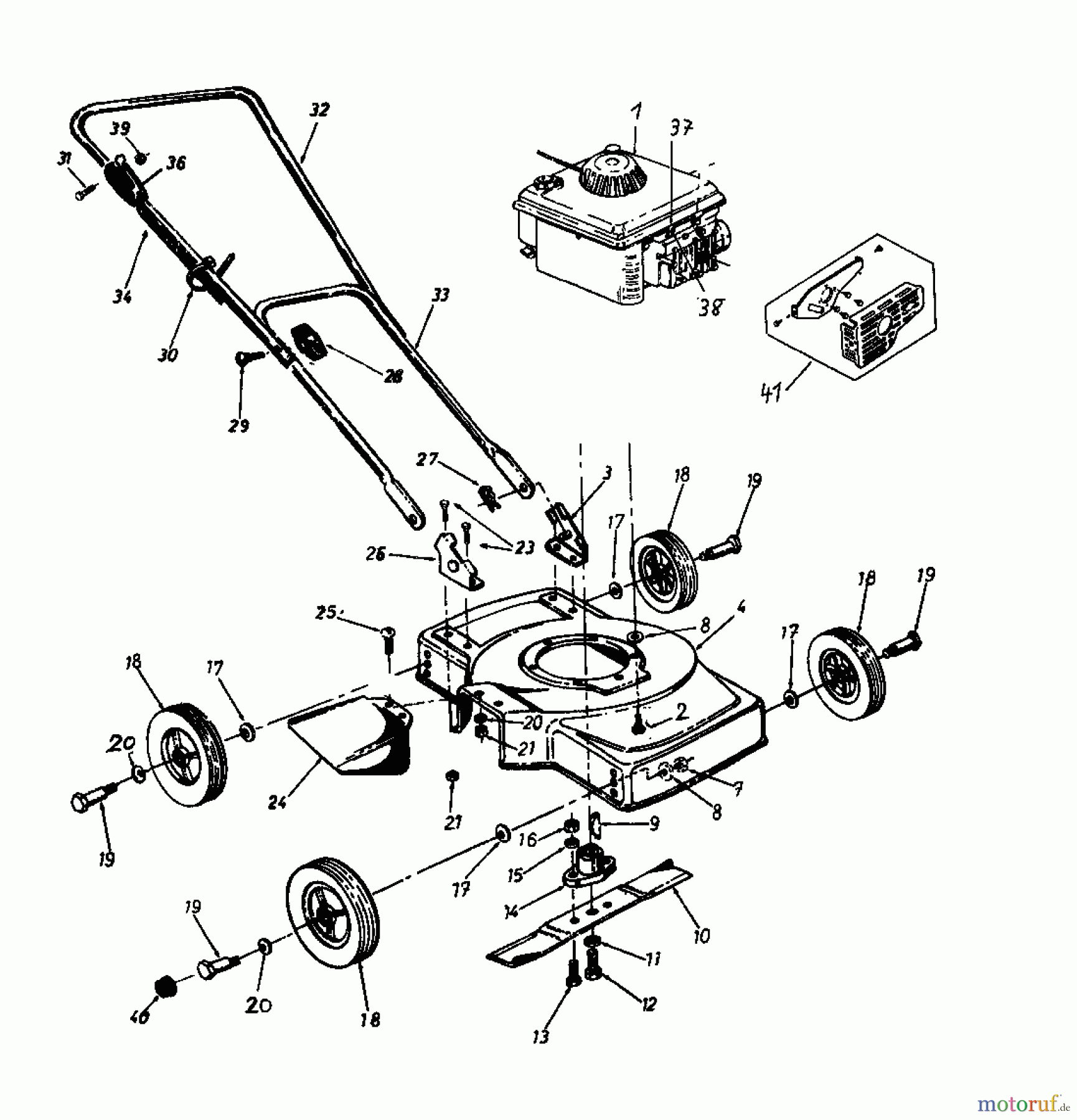  Columbia Petrol mower C 40 188-0160  (1988) Basic machine