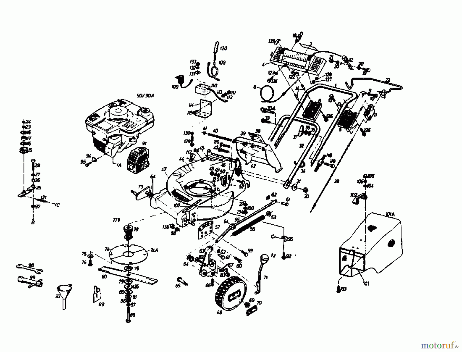  Gutbrod Petrol mower self propelled HB 55 REL 02849.02  (1988) Basic machine