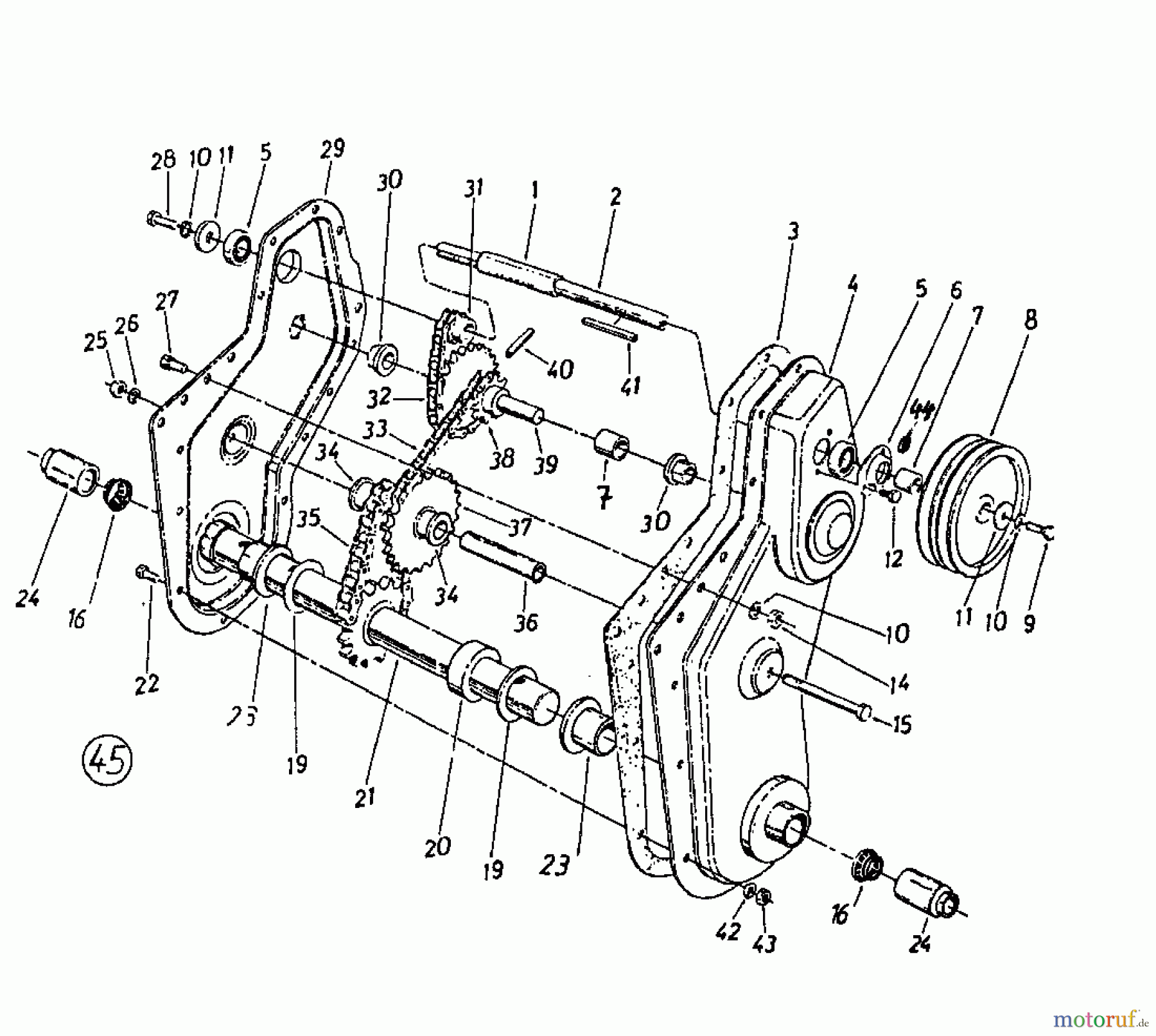  MTD Tillers DELUXE LD 219-3860  (1989) Chain case