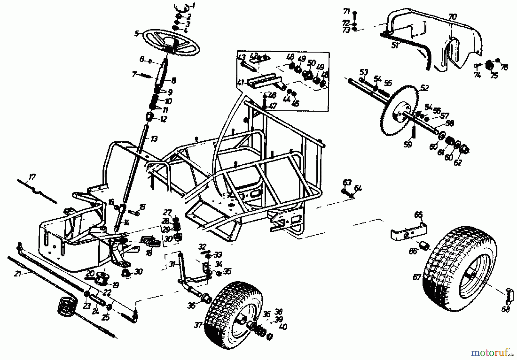  Gutbrod Lawn tractors Sprint 1000 E 02840.04  (1989) Drive system, Steering wheel, Steering, Wheels