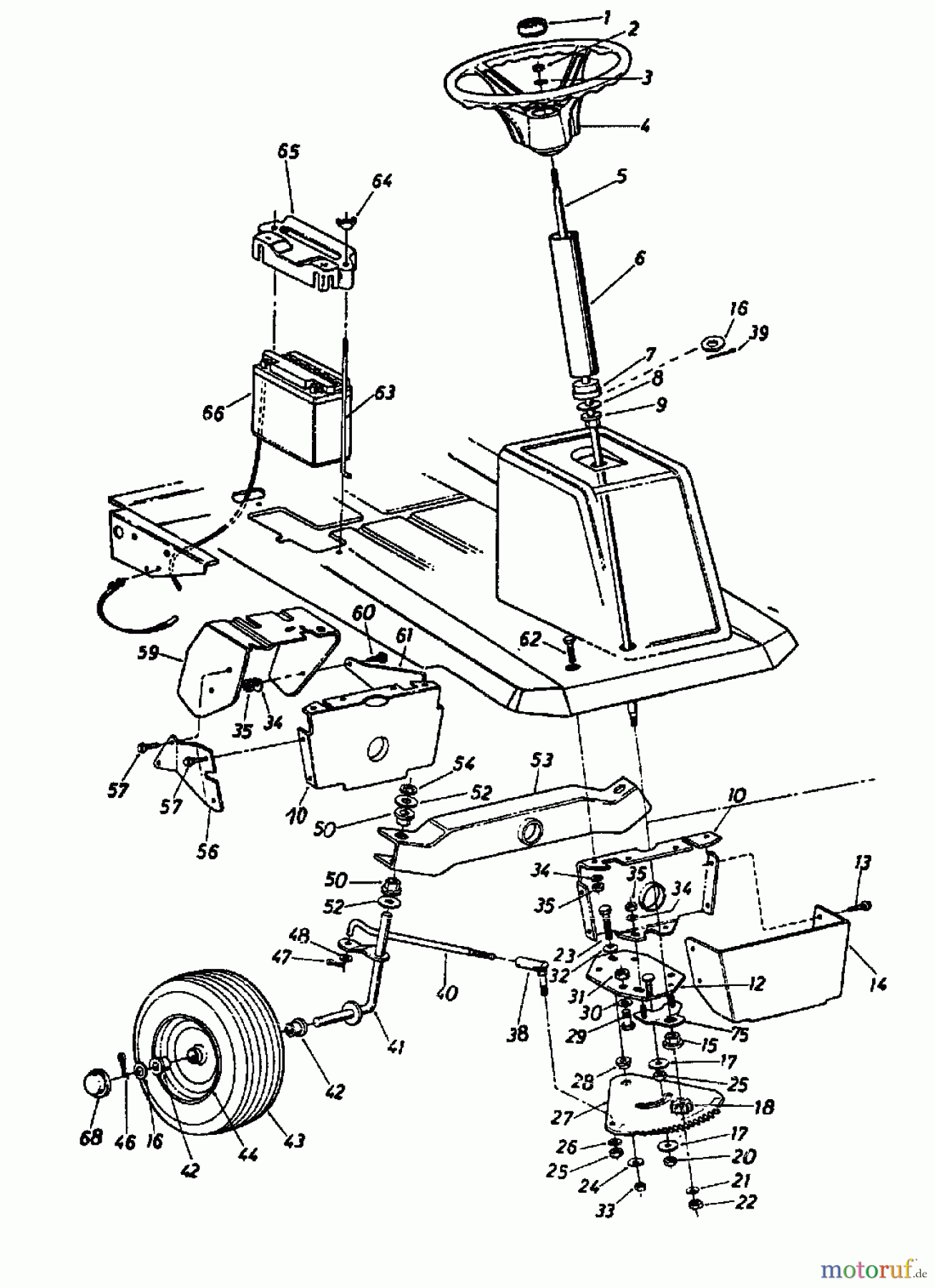  MTD Lawn tractors 8/66 130-510A  (1990) Front axle