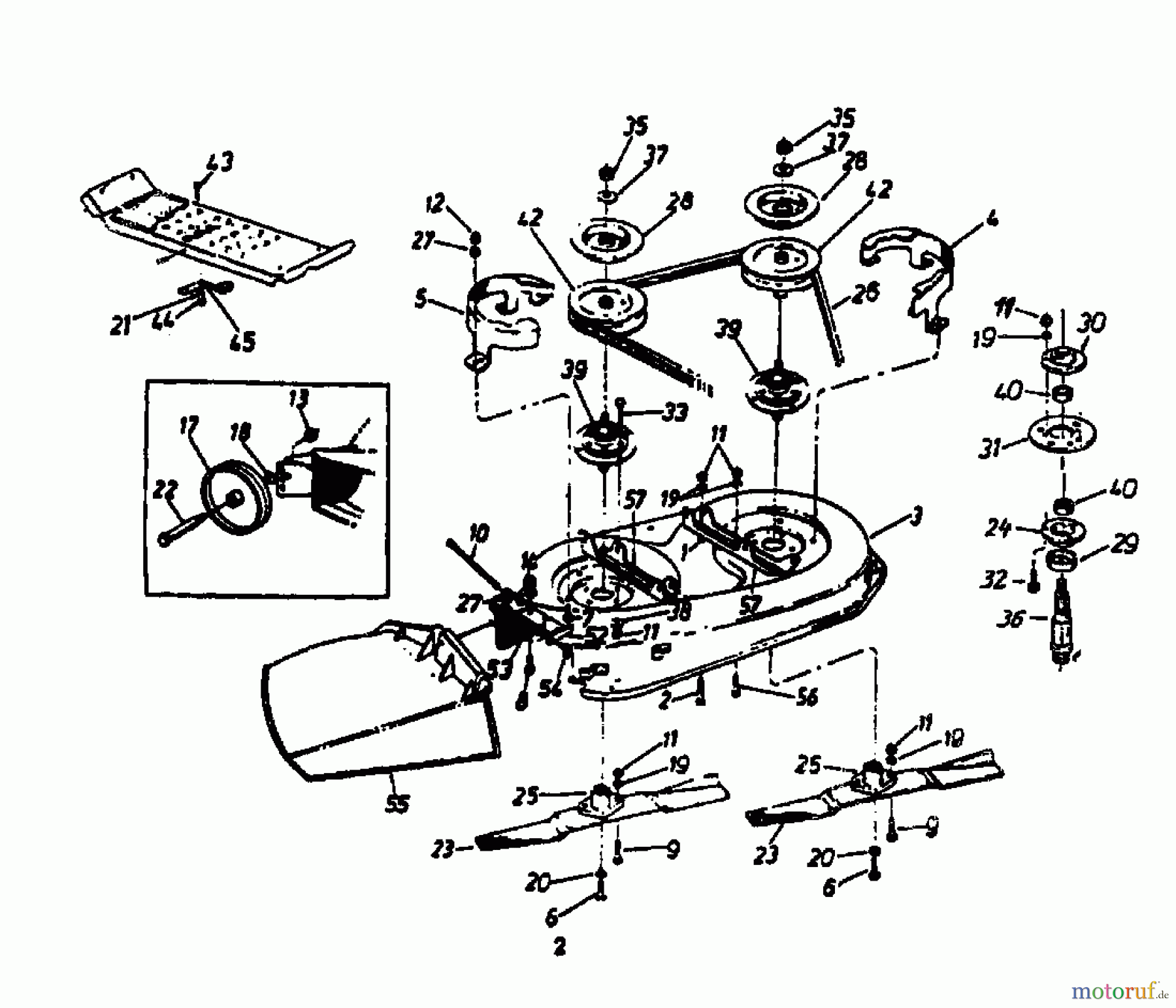  Columbia Lawn tractors 111/960 N 130-637F  (1990) Mowing deck F (38