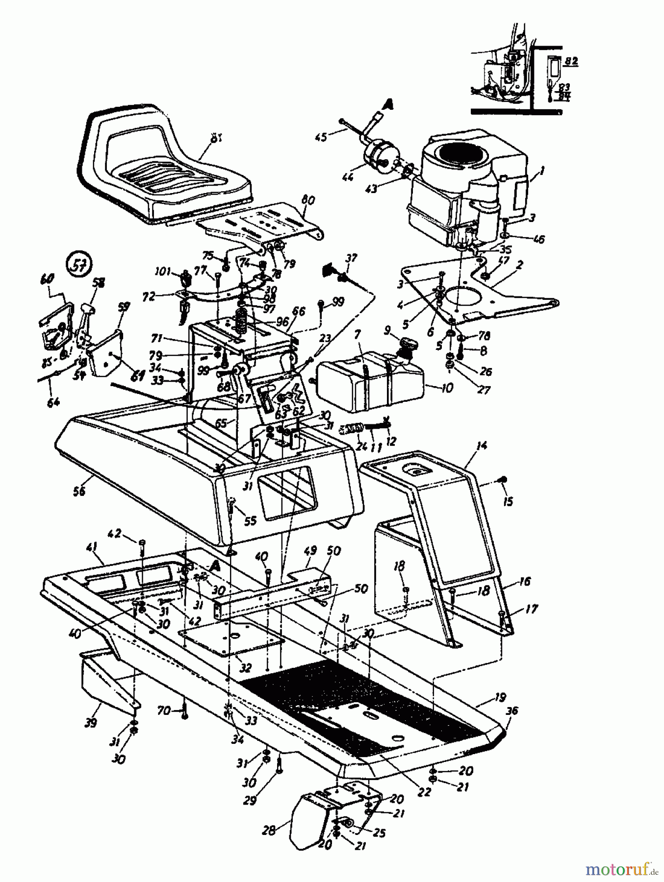  Raiffeisen Lawn tractors 8/76 130-510C628  (1990) Frame, Seat, Fender