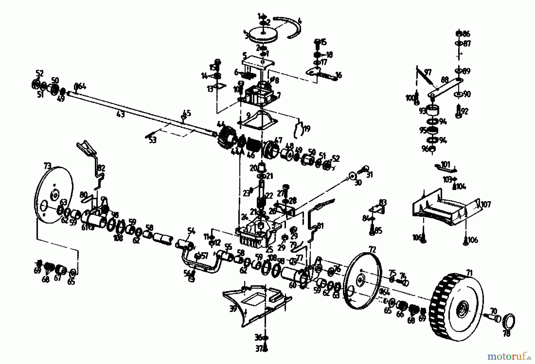  Gutbrod Petrol mower self propelled HB 47 R 02847.08  (1990) Gearbox