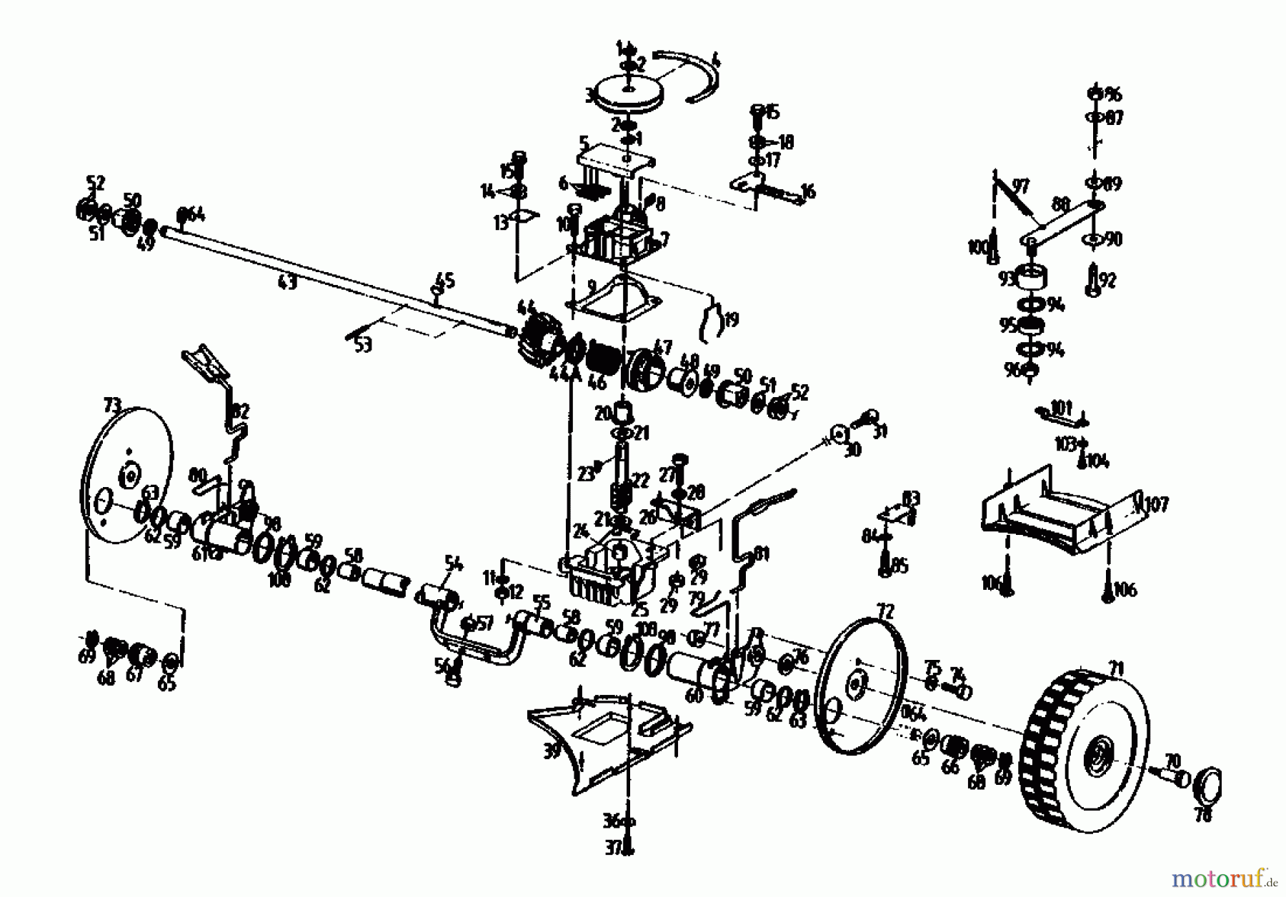  Gutbrod Petrol mower self propelled HB 47 R-4 BS 04001.01  (1990) Gearbox