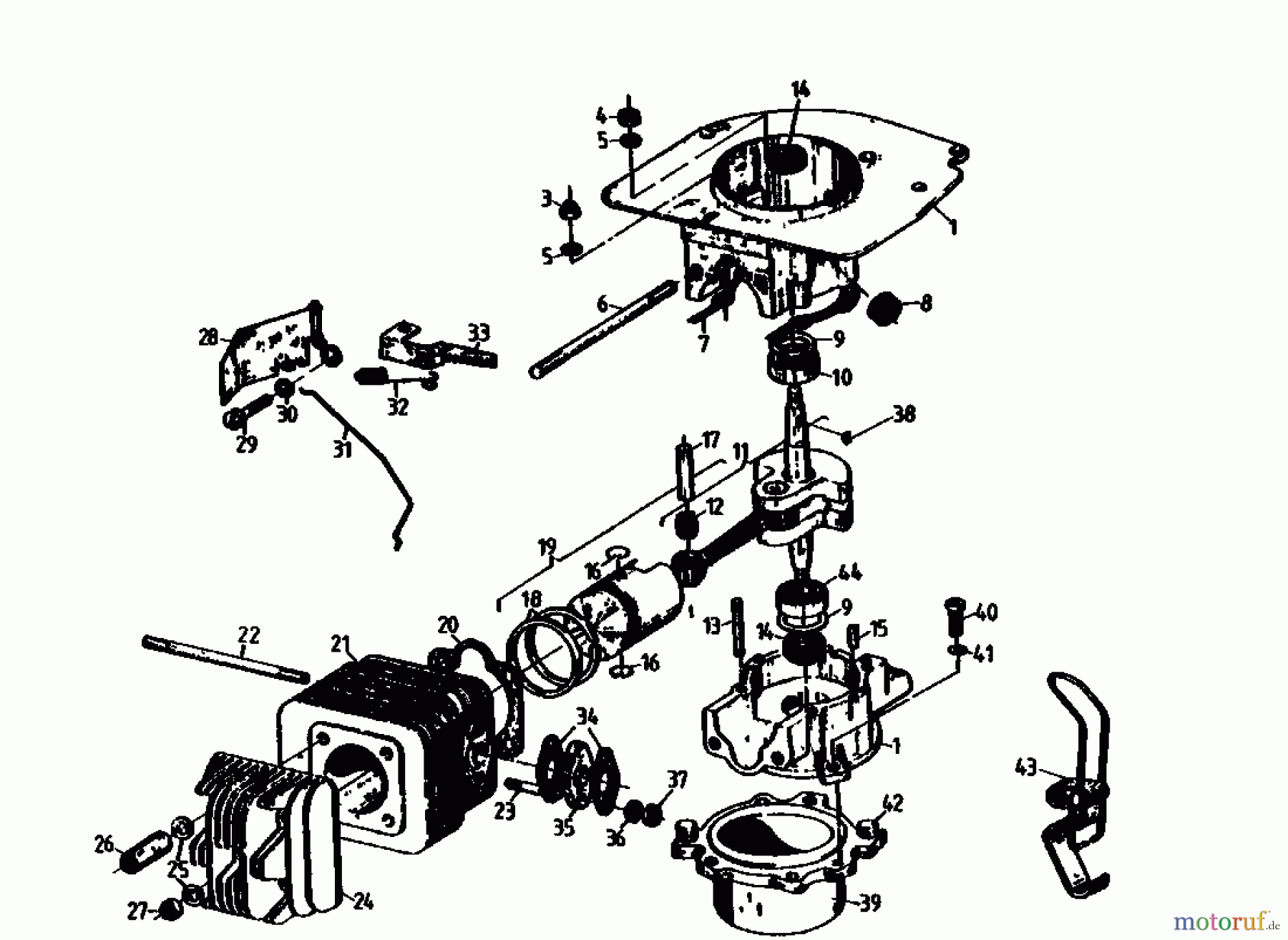  Gutbrod Cutter bar mower BM 100-2/G 07507.01  (1990) Crankcase, Cylinder