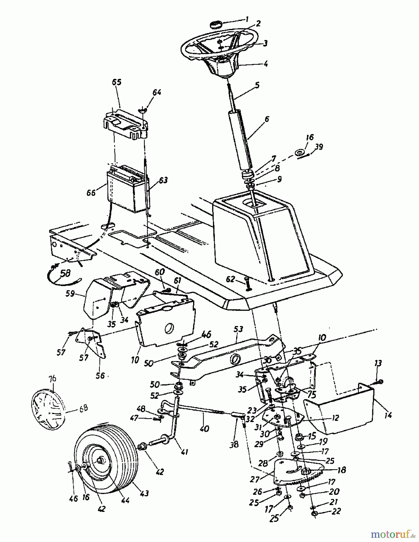  MTD Lawn tractors 10/76 HN 131-520C  (1991) Front axle