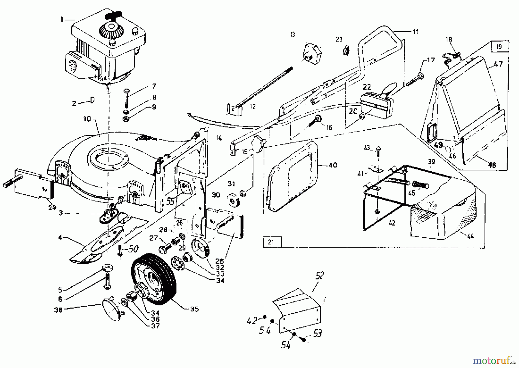  Rotaro Petrol mower ROTARO  48 181-0156  (1991) Basic machine