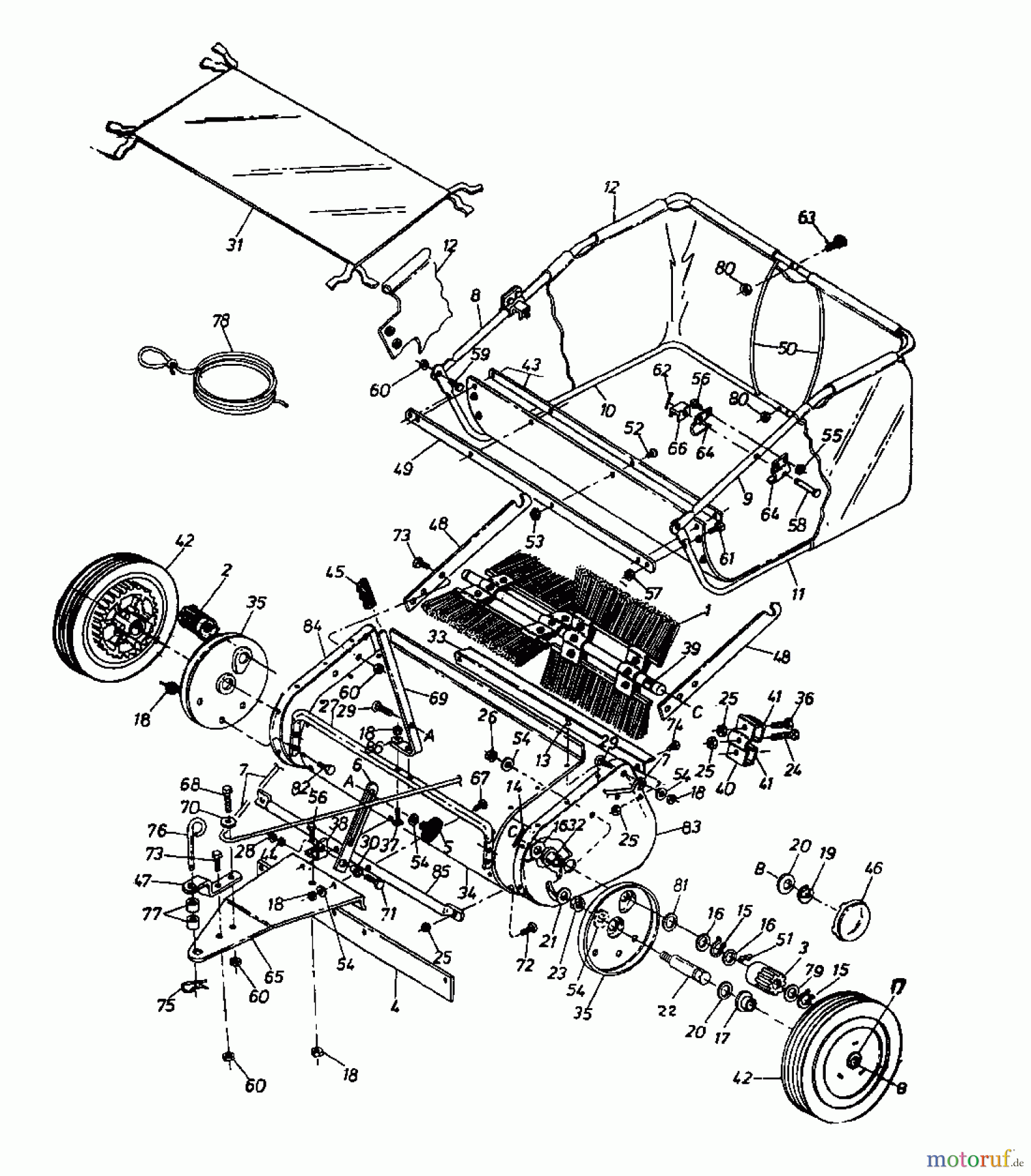  MTD Accessories Accessories garden and lawn tractors Sweeper Flott-HD 045-0220  (1991) Basic machine