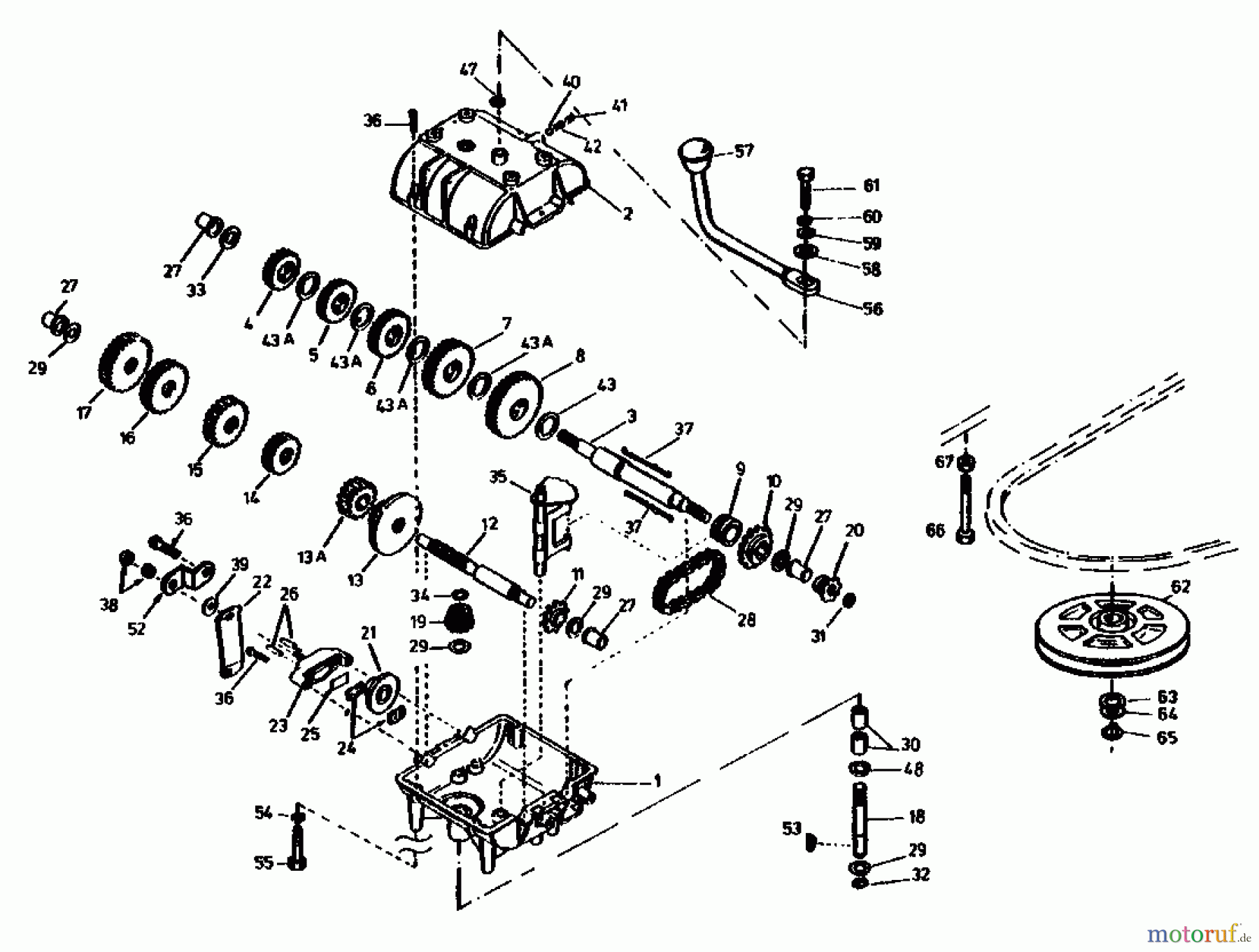  Gutbrod Lawn tractors Sprint 1000 E 02840.04  (1991) Gearbox