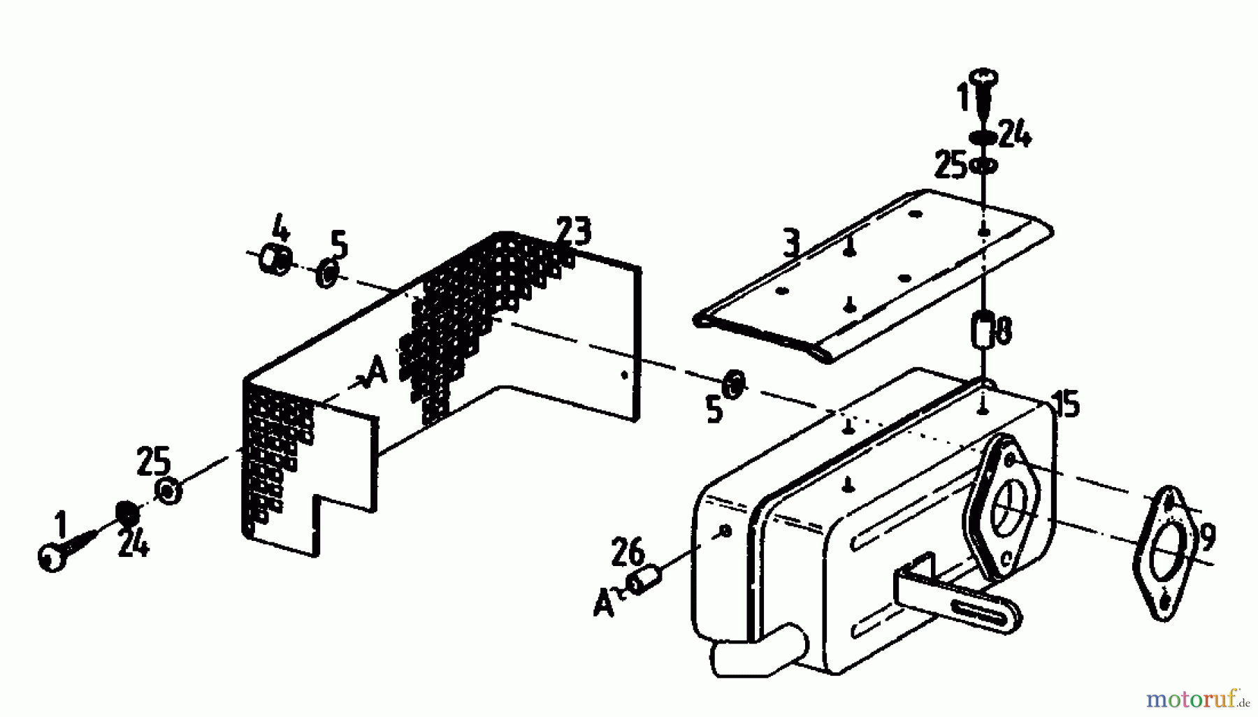  Gutbrod Cutter bar mower BM 100-2/G 07507.01  (1991) Muffler