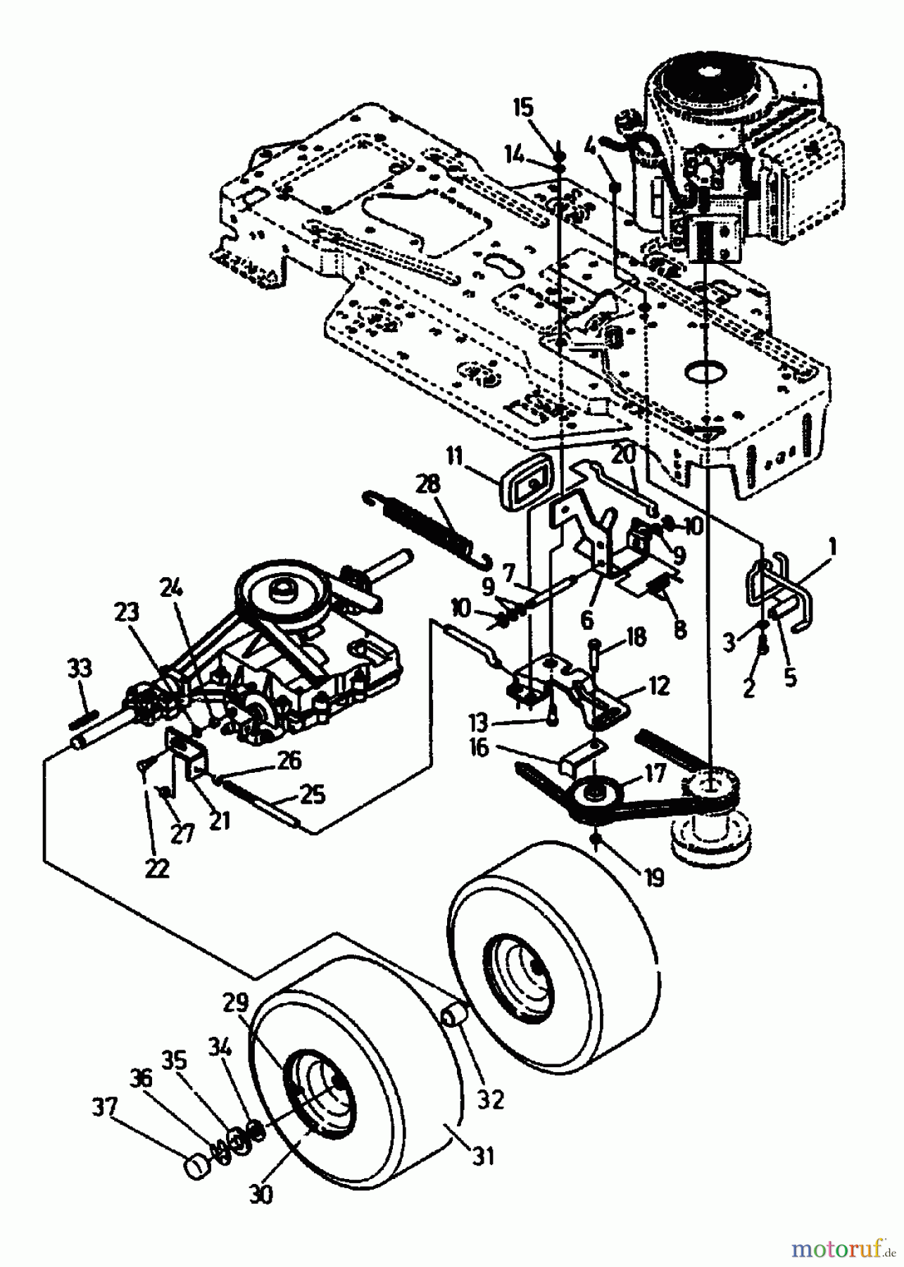  Gutbrod Lawn tractors RSB 100-12 04015.02  (1992) Pedals, Rear wheels 20x8