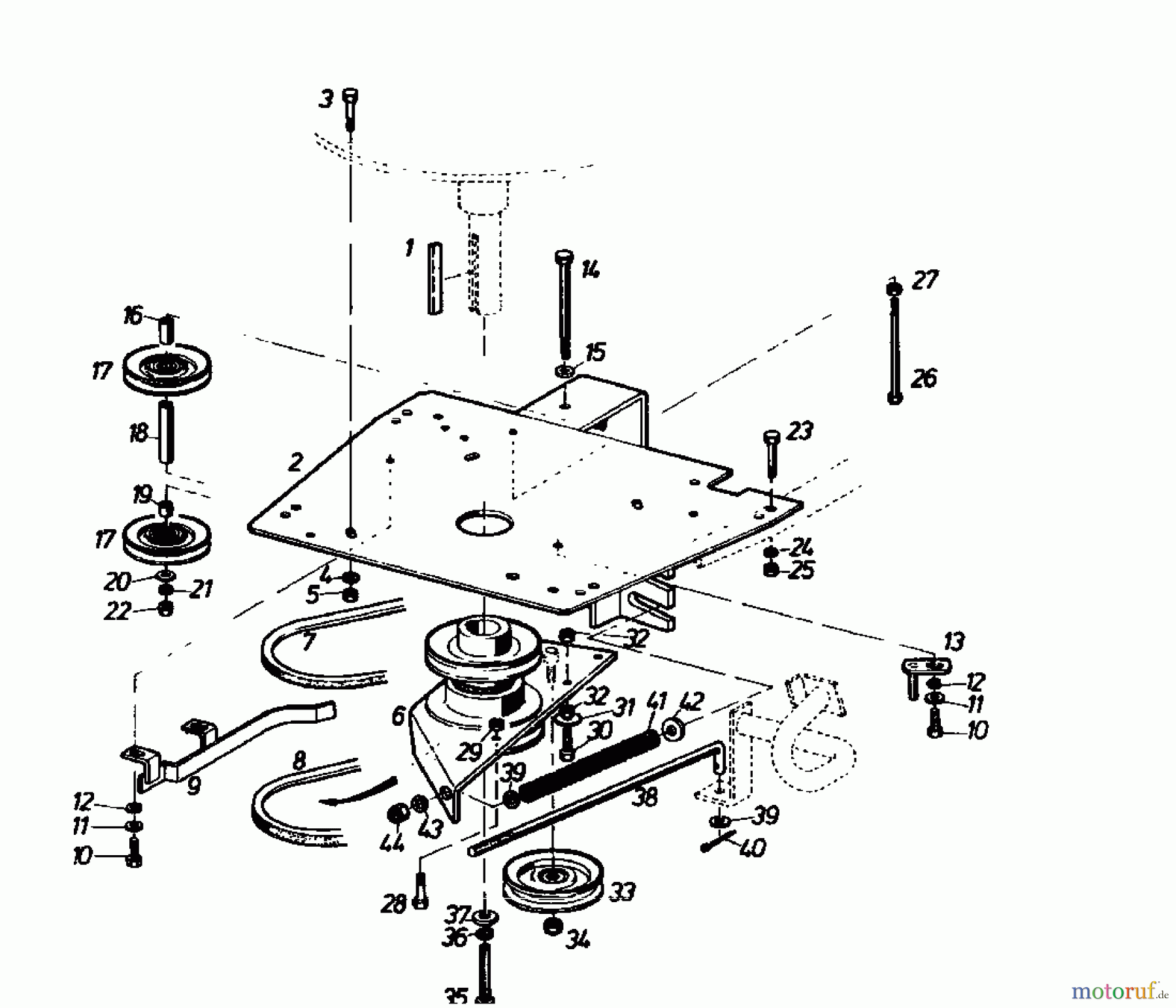  Gutbrod Lawn tractors Sprint 1000 E 02840.07  (1992) Drive system, Cutting drive