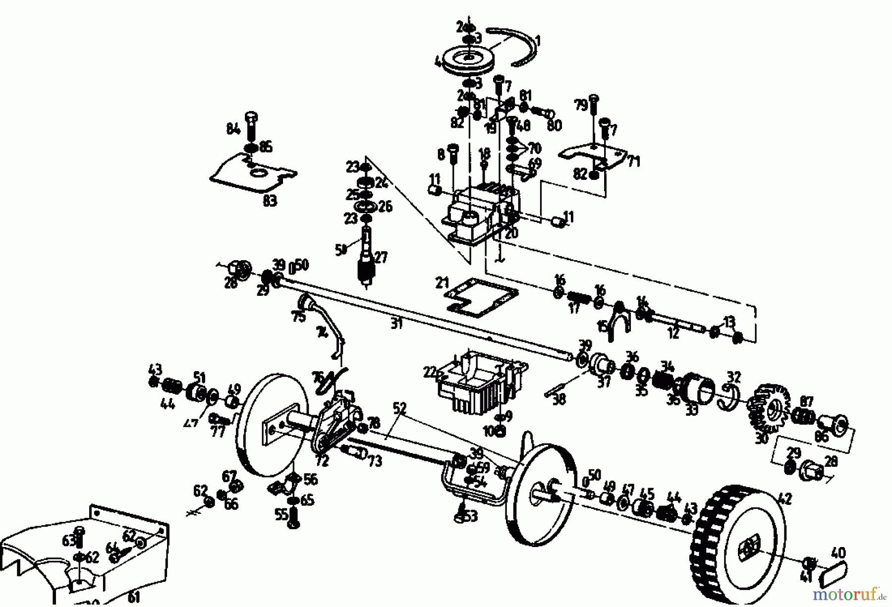  Gutbrod Petrol mower self propelled MH 454 R 04006.04  (1992) Gearbox