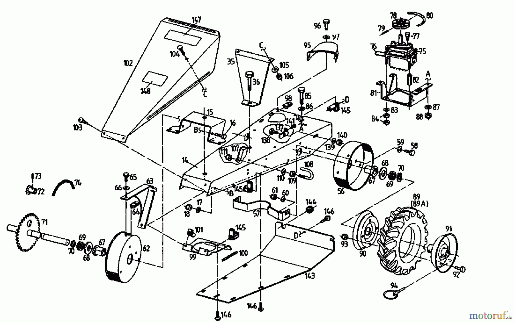  Golf Cutter bar mower 370 BMR 4 07510.03  (1993) Drive system, Wheels